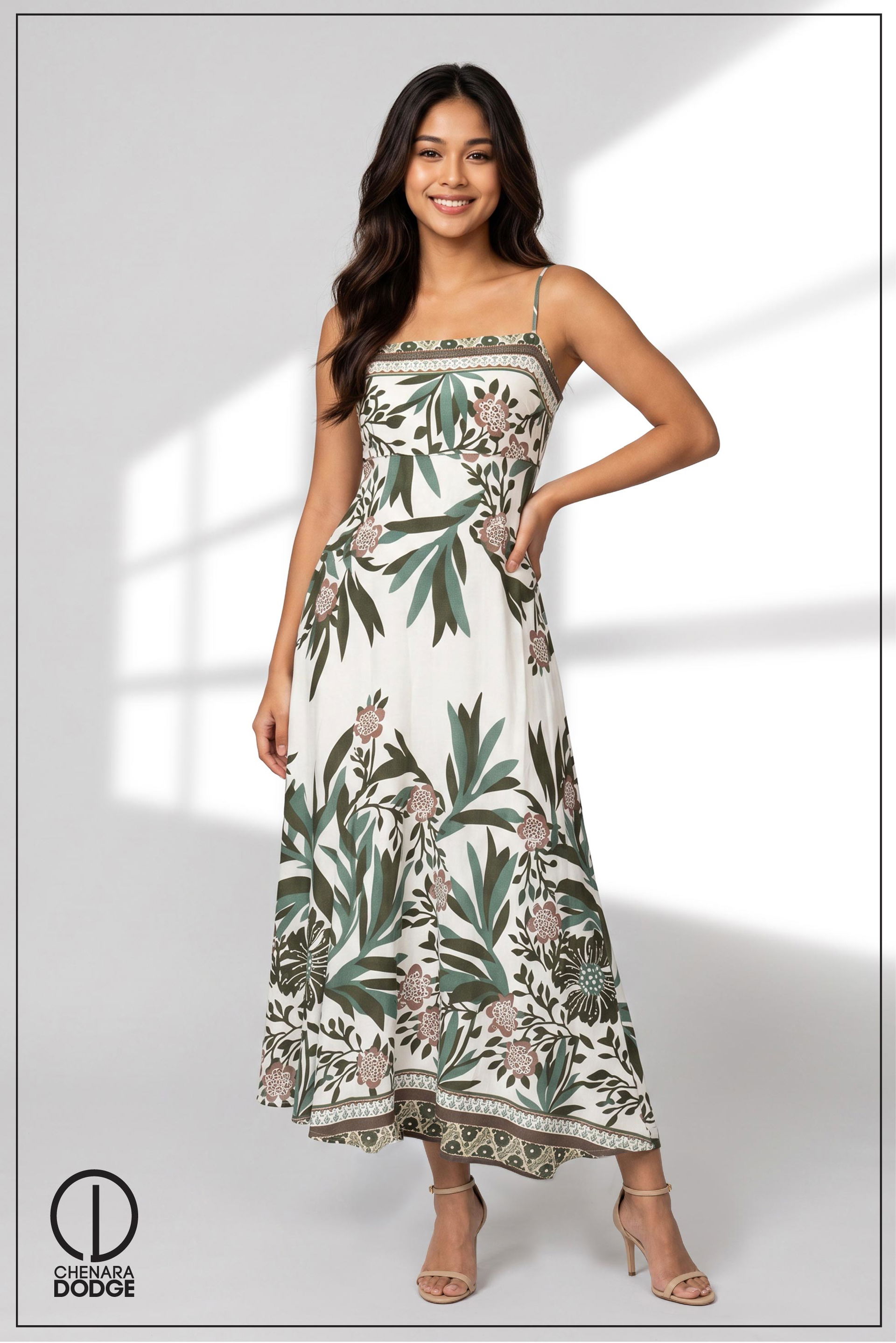 ROSIE STRAPPY PRINTED MAXI DRESS