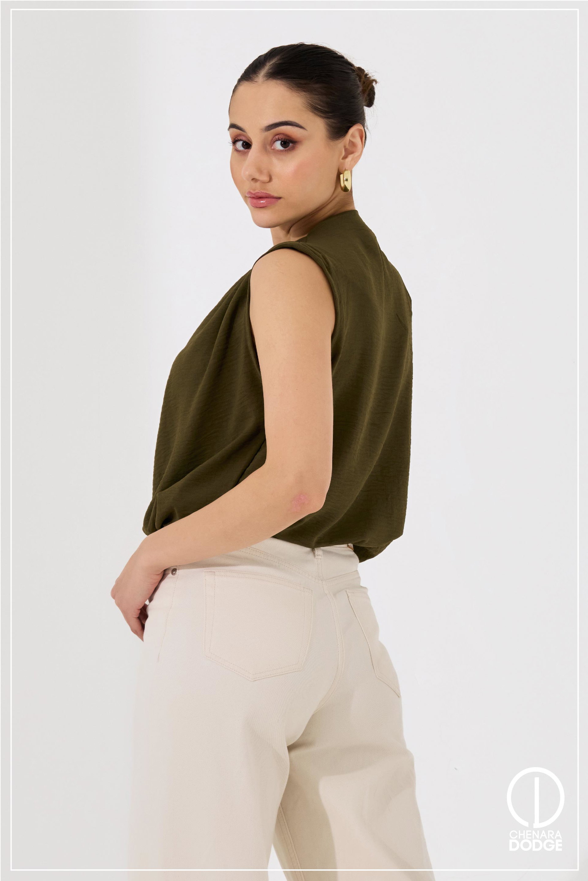 ROSY HIGH NECK COWL TOP