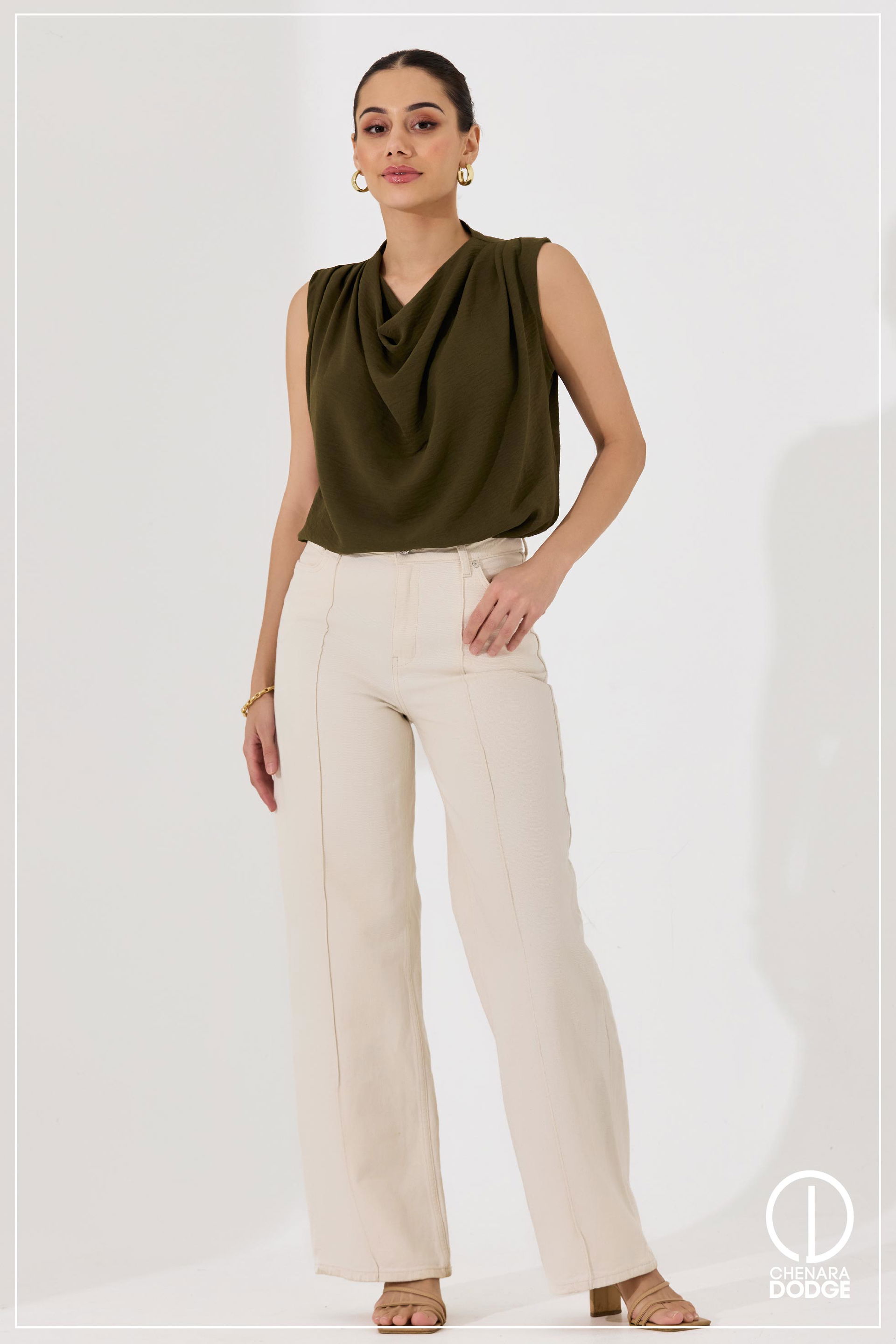 ROSY HIGH NECK COWL TOP