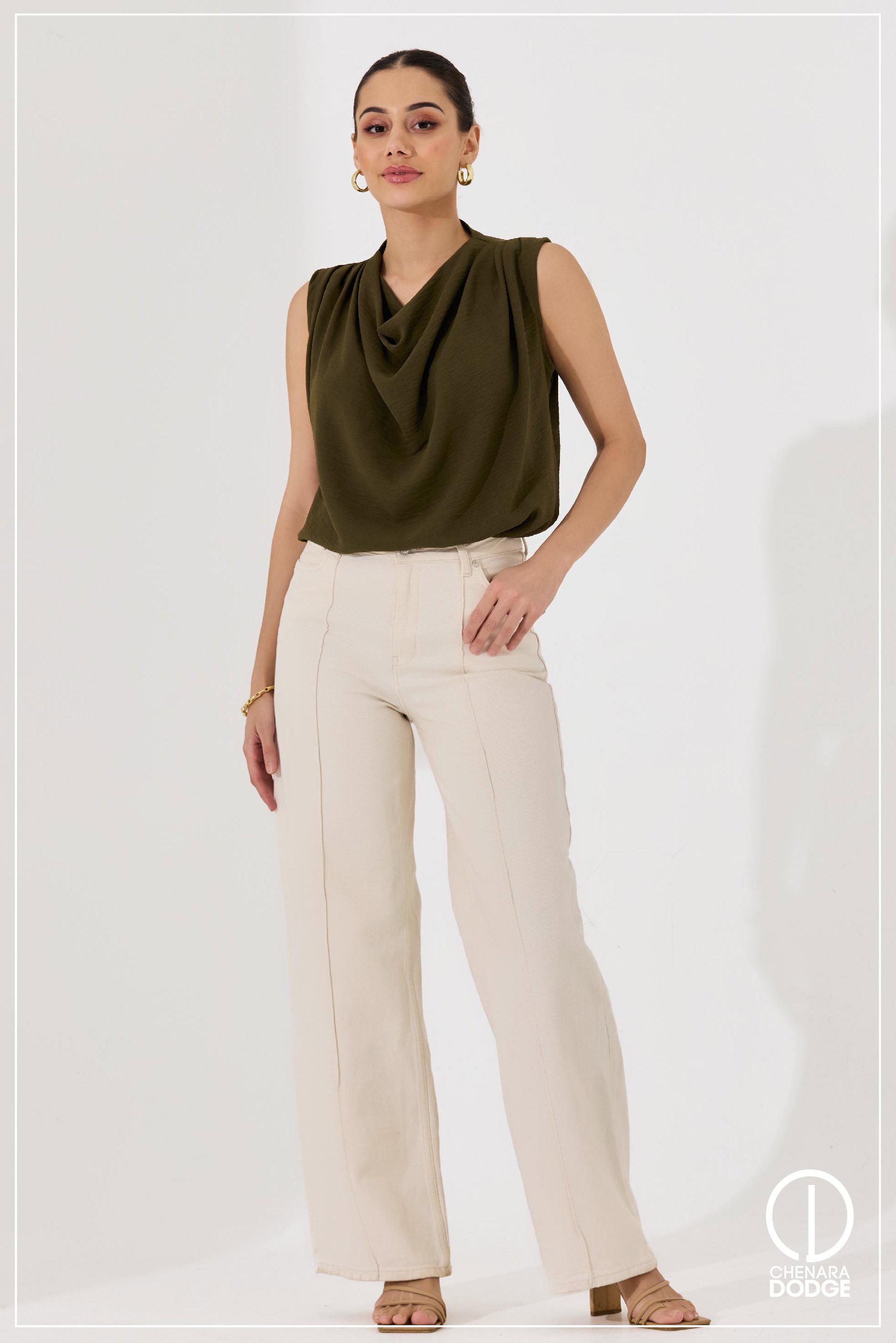 ROSY HIGH NECK COWL TOP