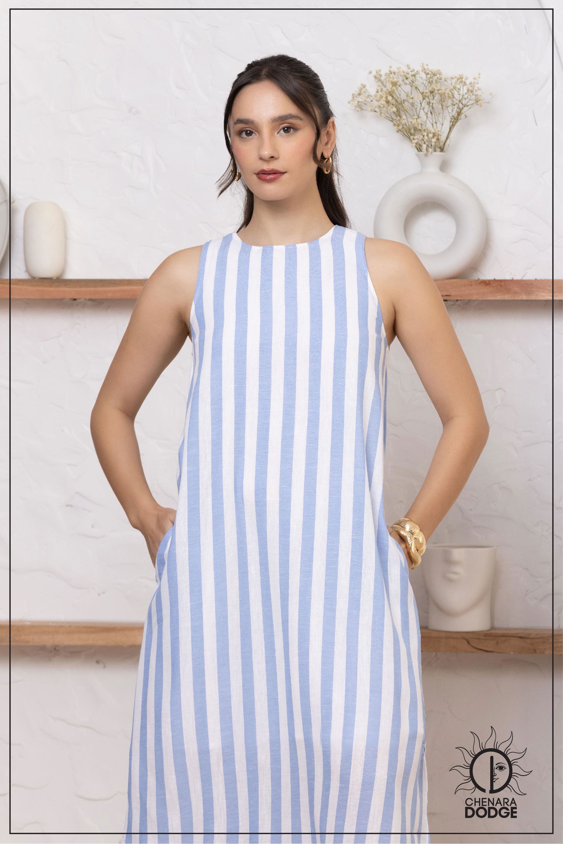 ROUND NECK MIDI DRESS