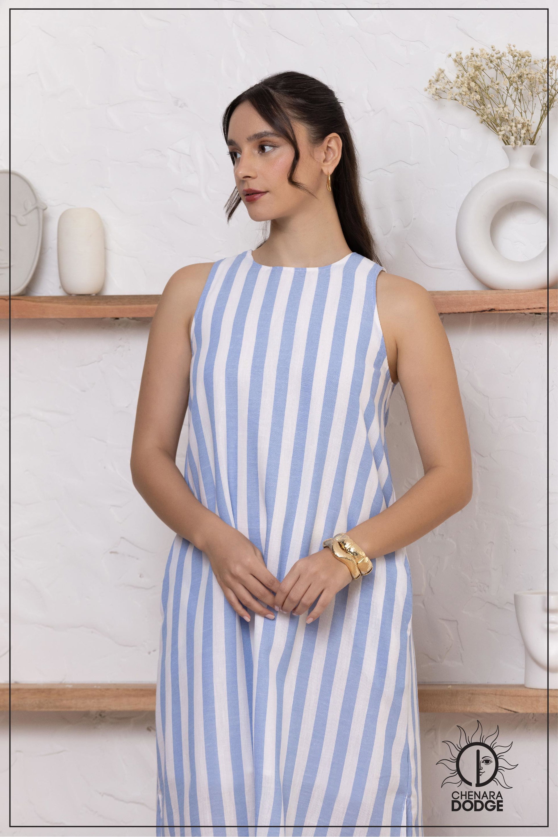 ROUND NECK MIDI DRESS
