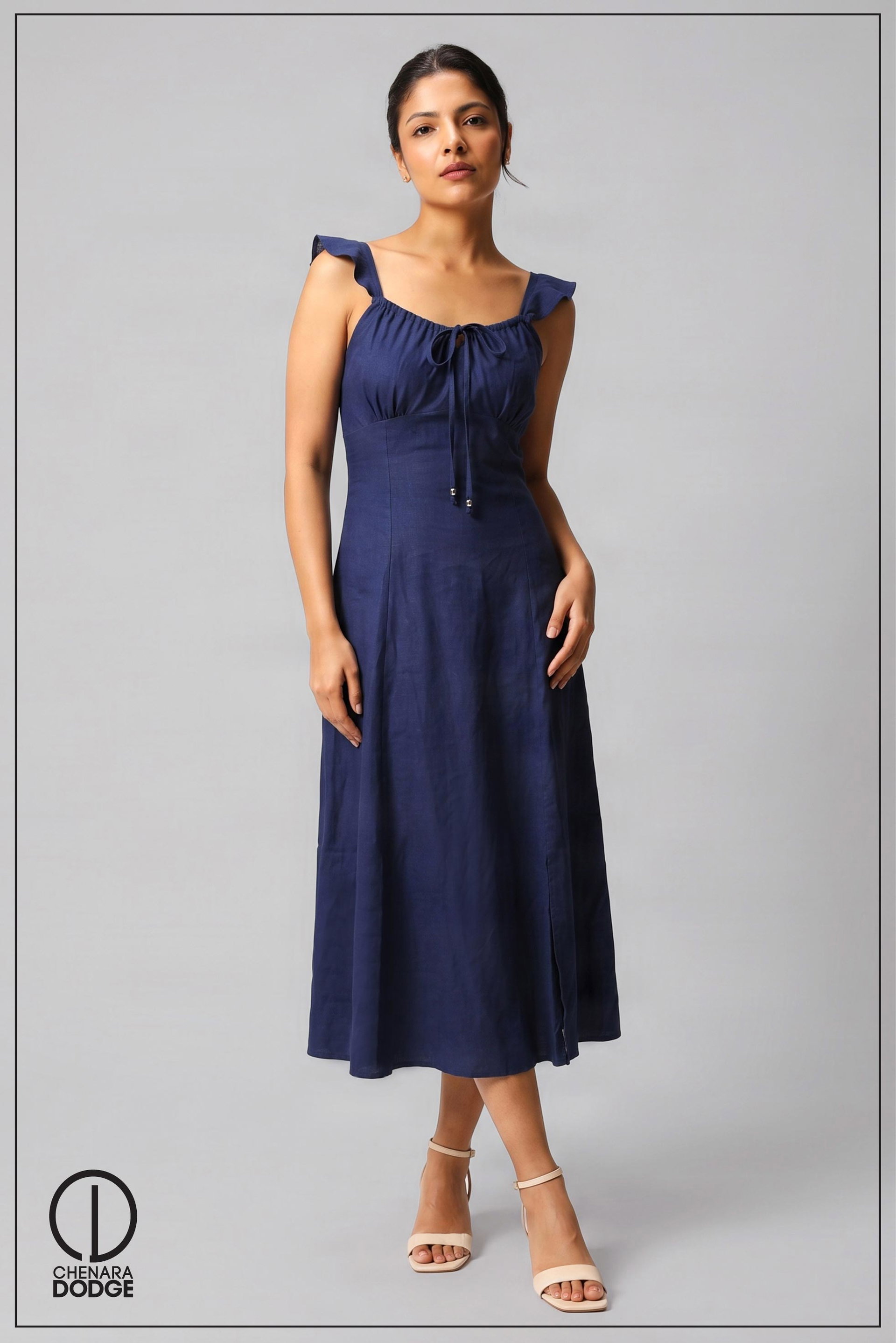RYLEE SQUARE NECK  MIDI DRESS