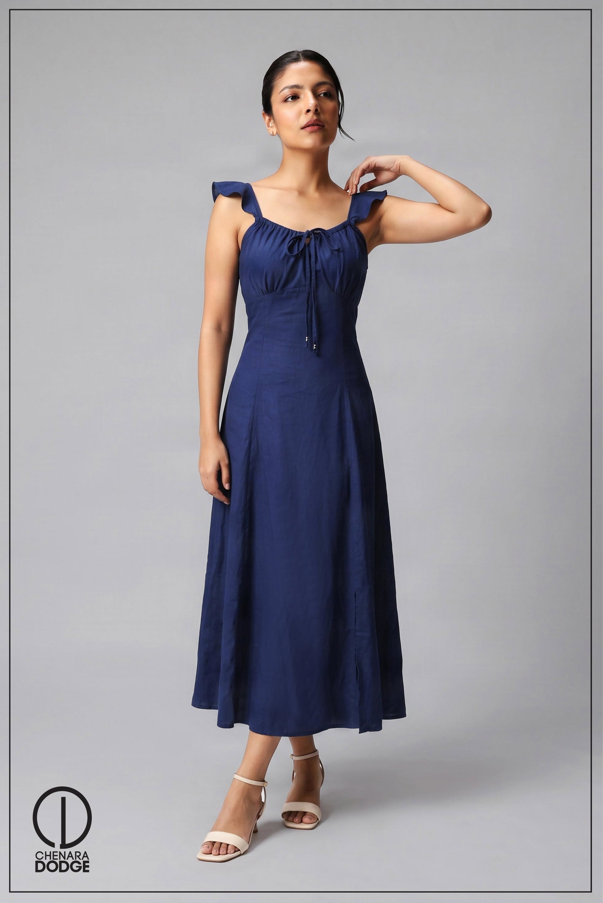 RYLEE SQUARE NECK  MIDI DRESS
