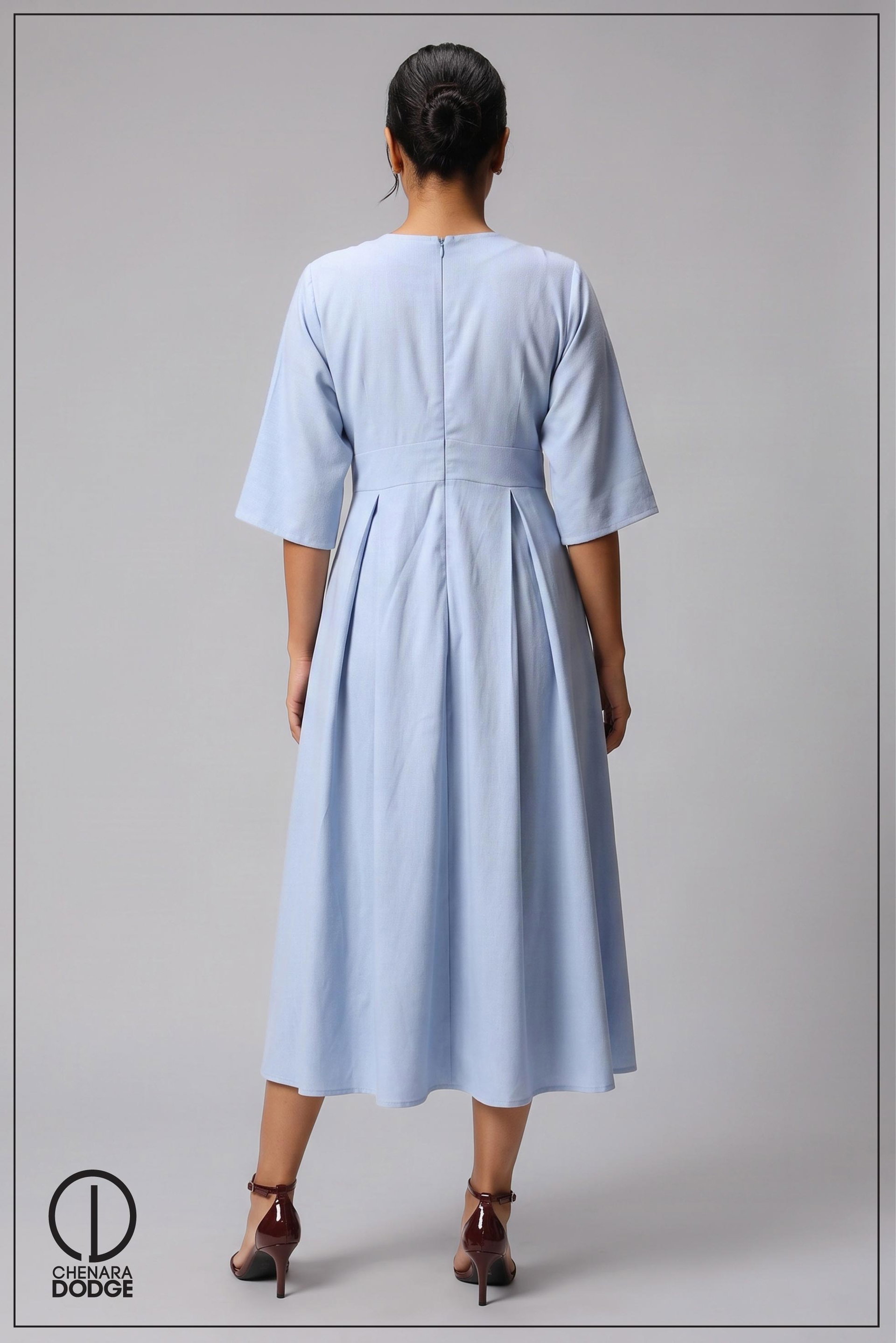 SADIE V NECK MIDI DRESS
