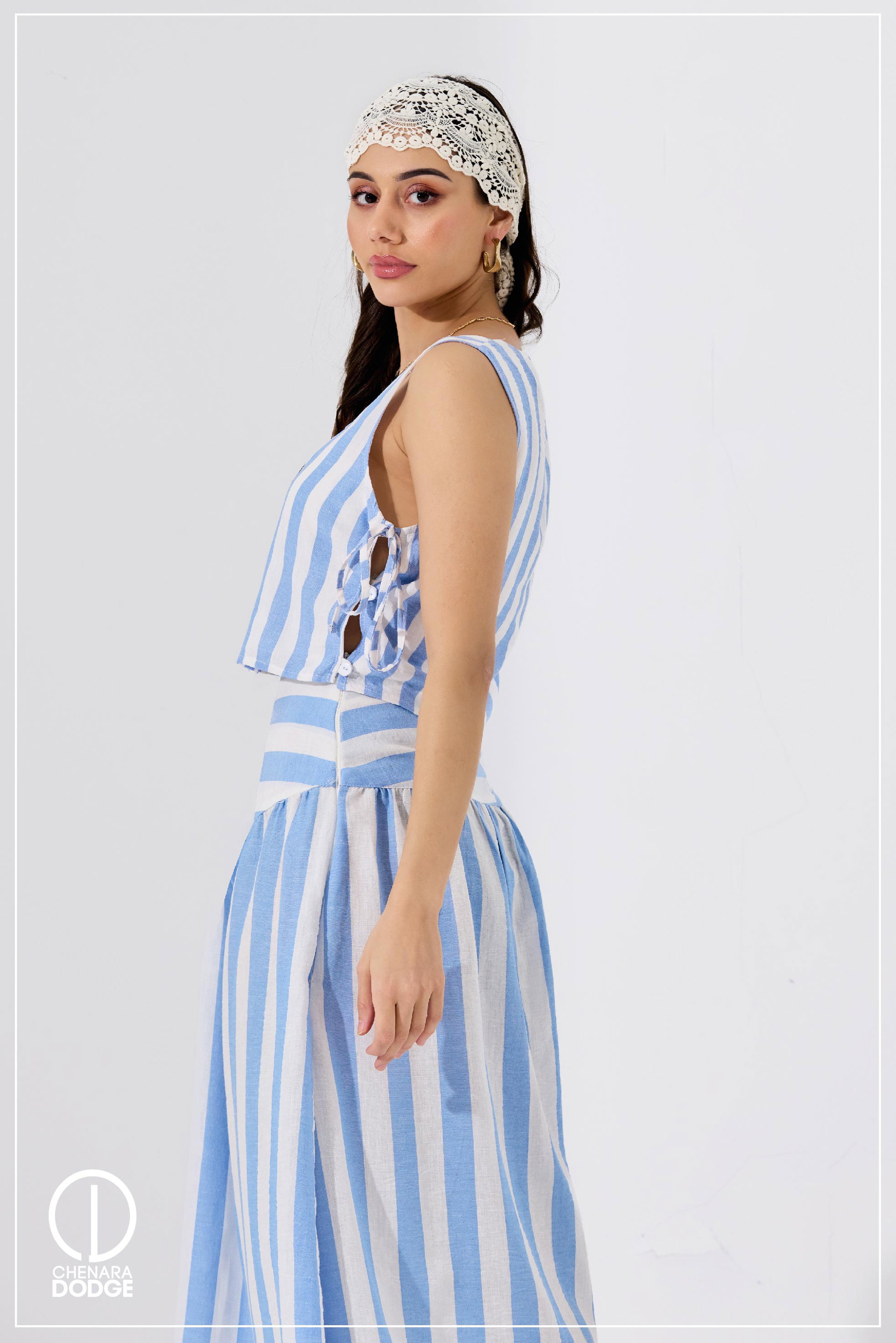 SANDRA HIGH WAISTED EMB SKIRT 
