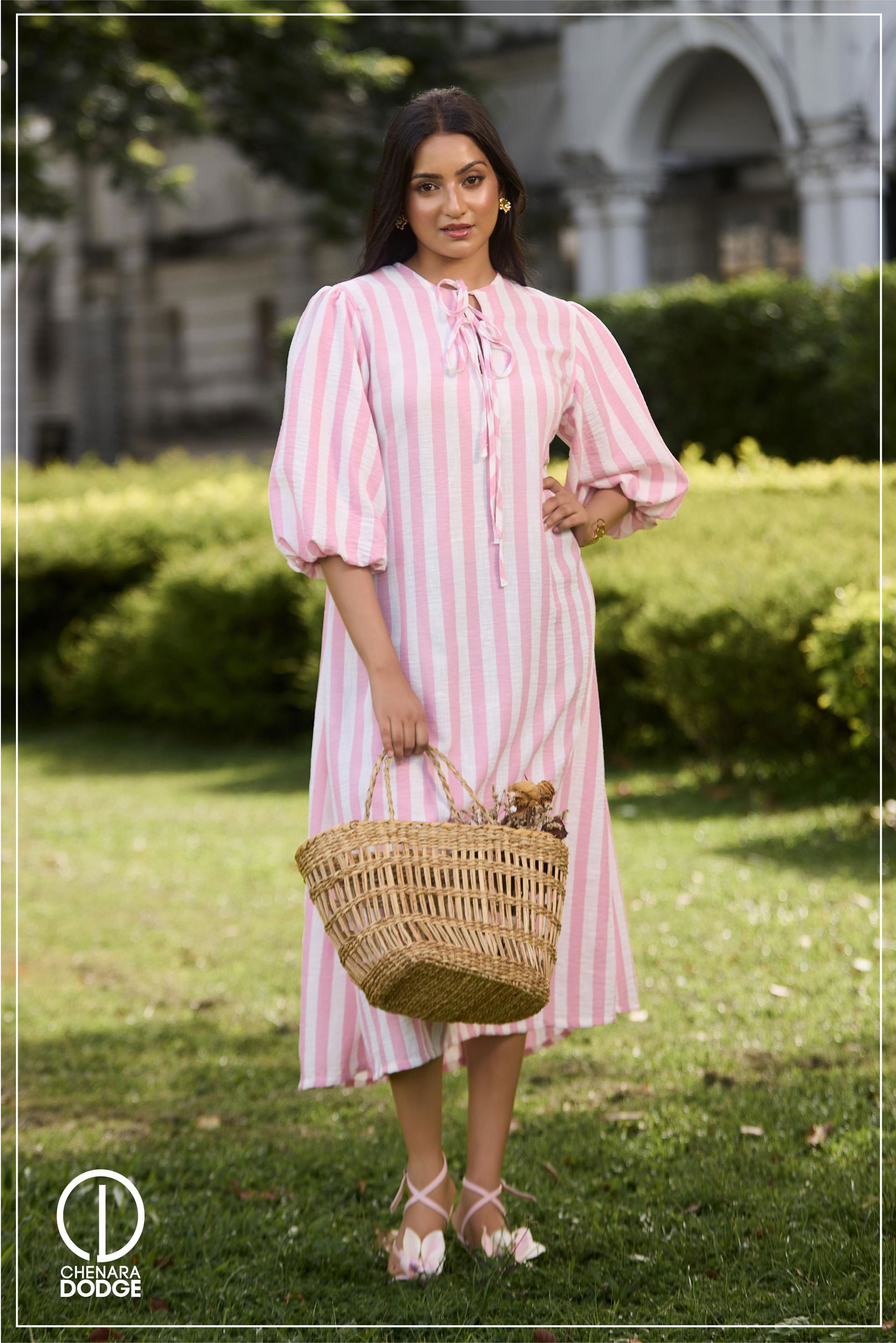 -Pink & White Stripe-