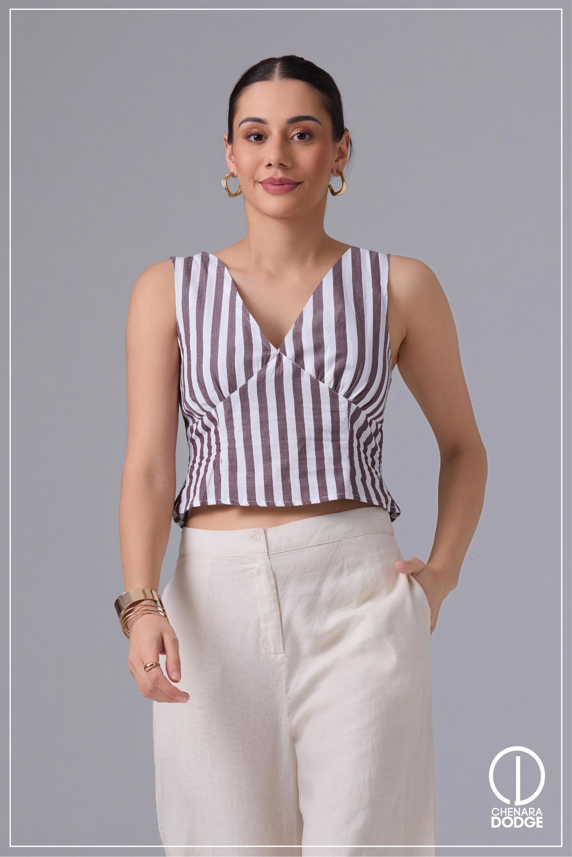 SELENE V NECK BUSTIER TOP