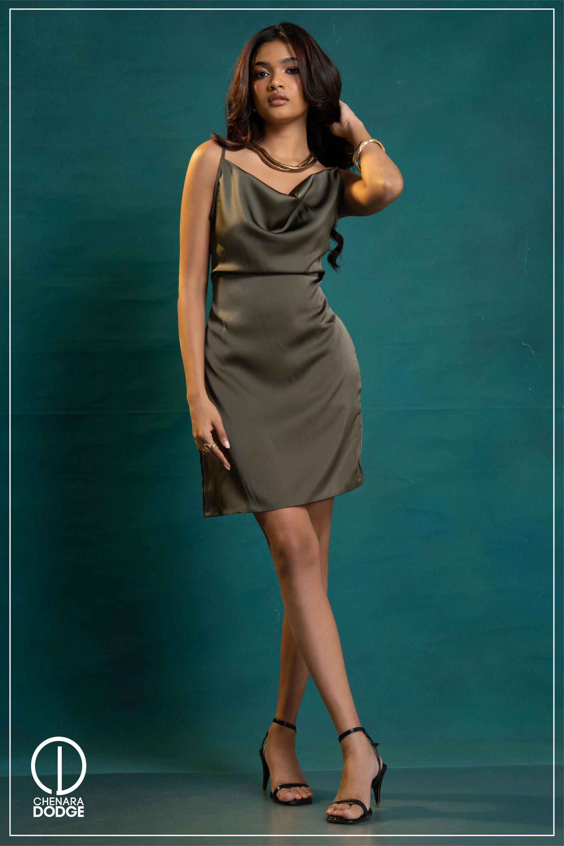 SENORA COWL NECK MINI DRESS