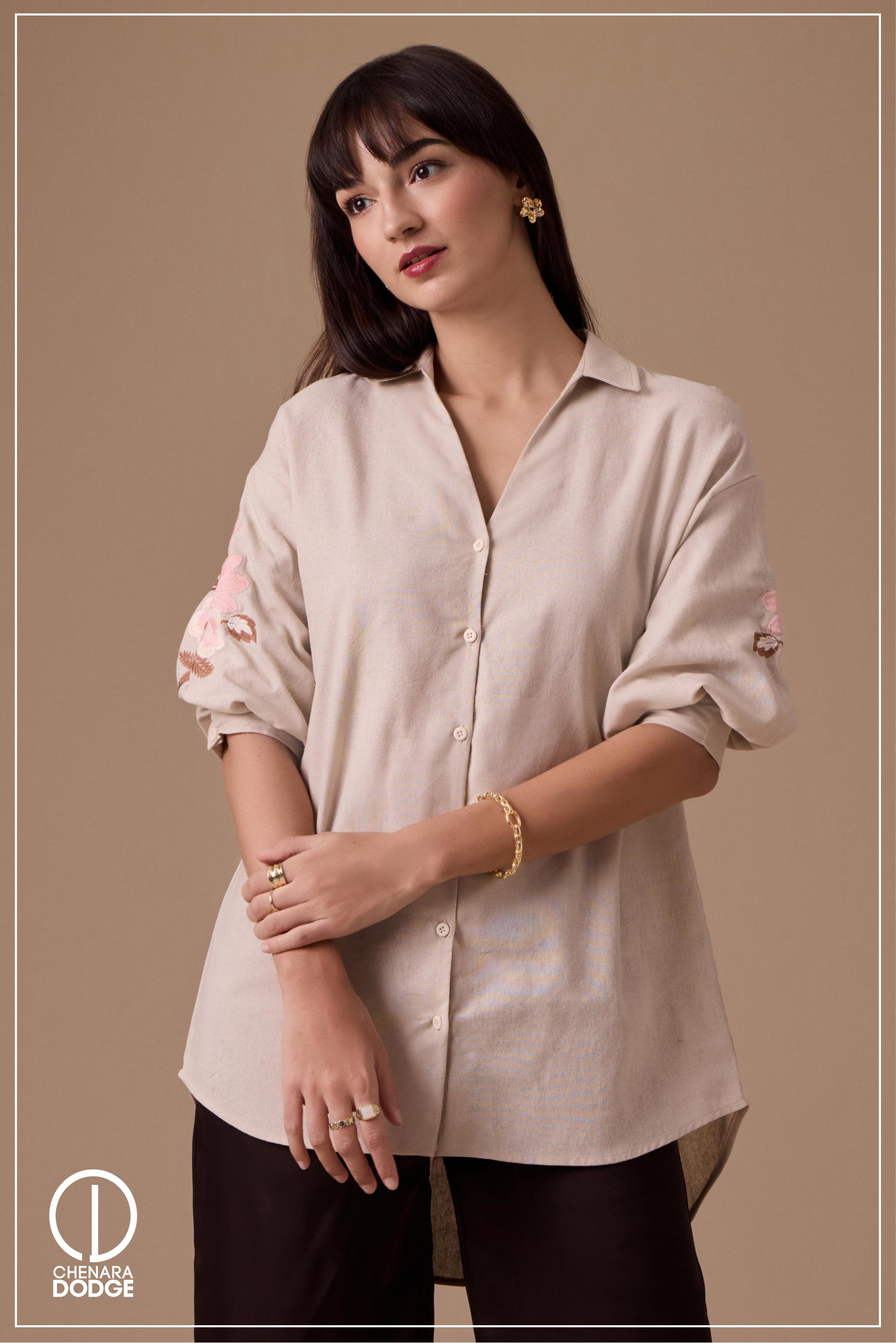SERENA OVERSIZED EMB SHIRT 