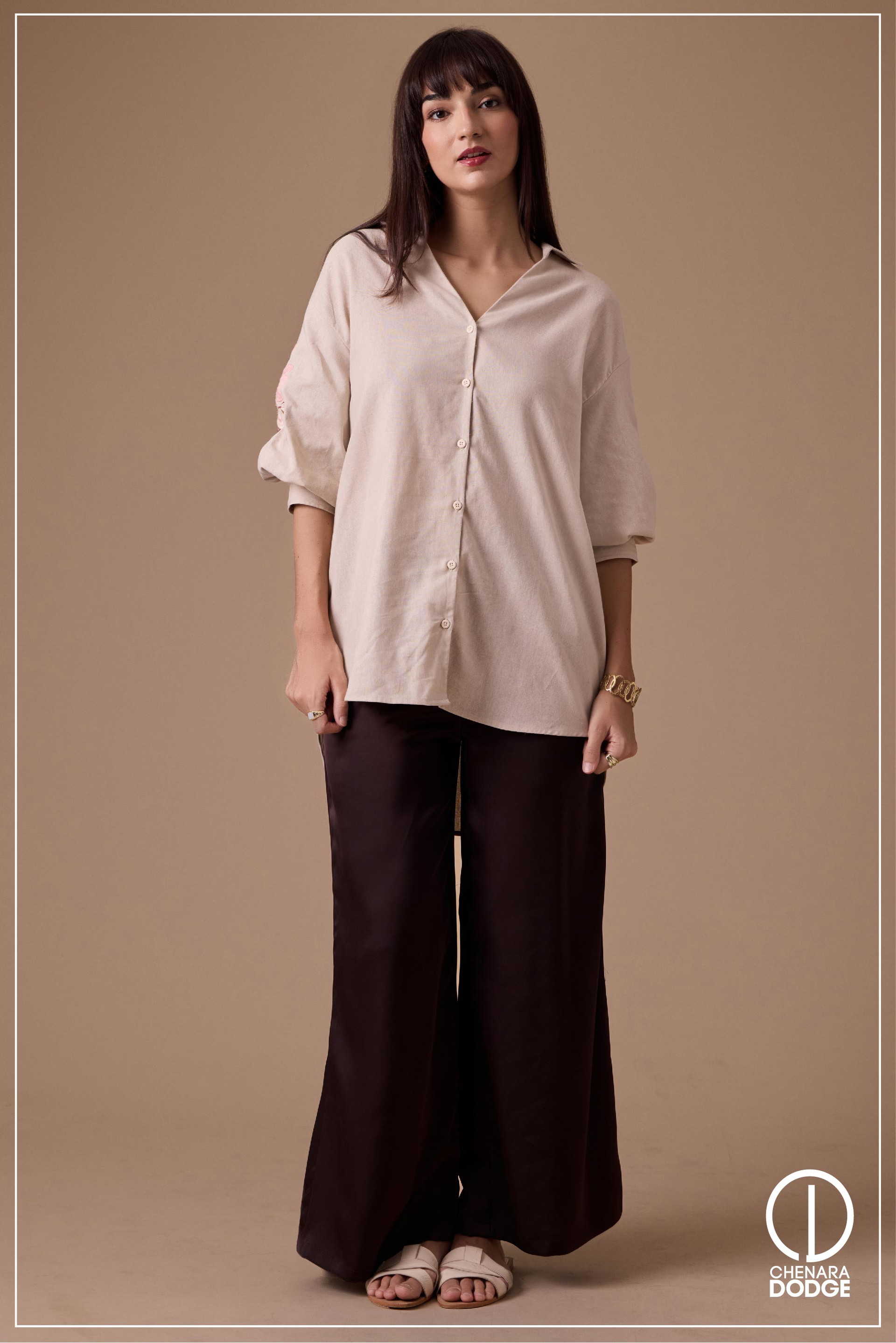 SERENA OVERSIZED EMB SHIRT 
