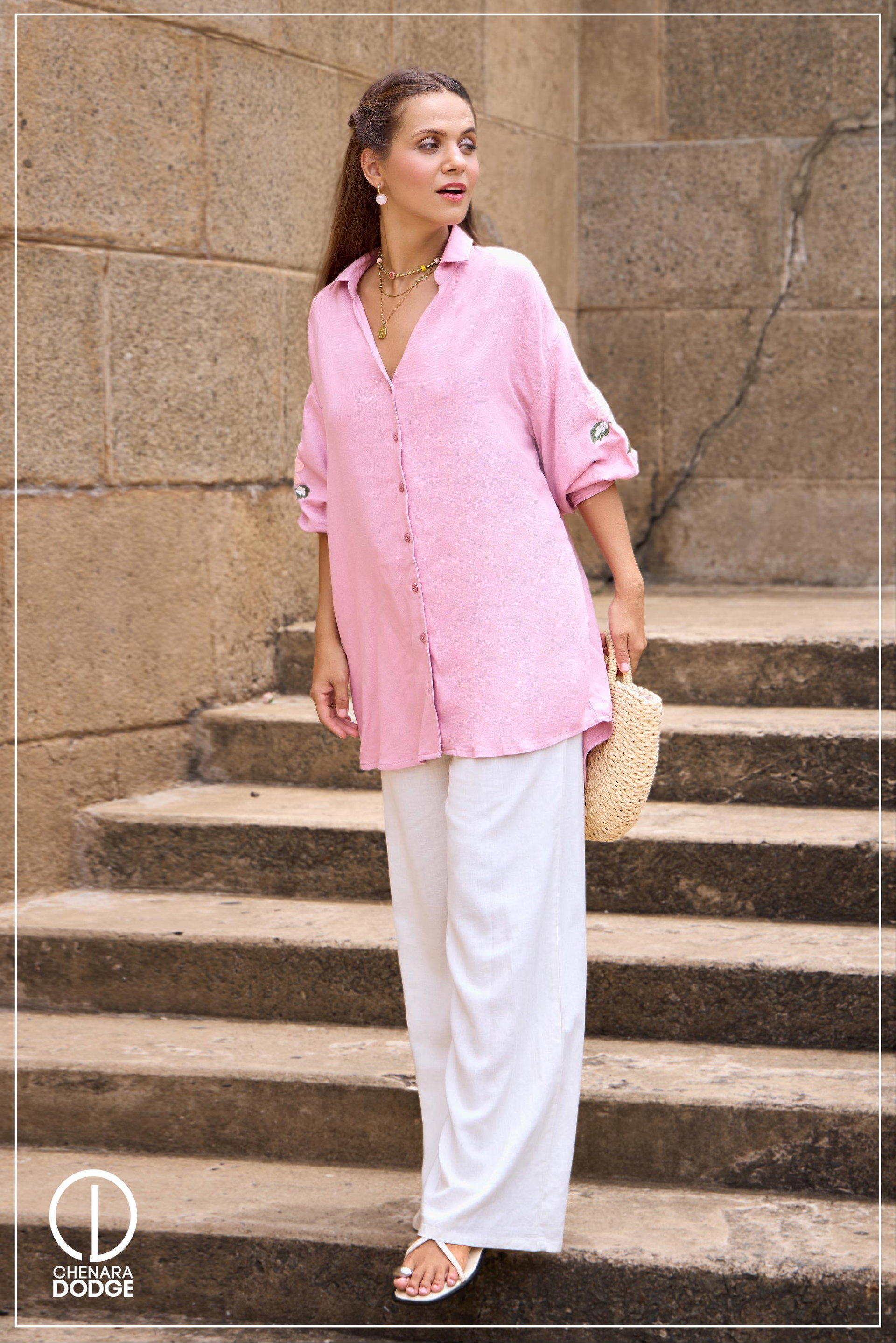SERENA OVERSIZED EMB SHIRT 