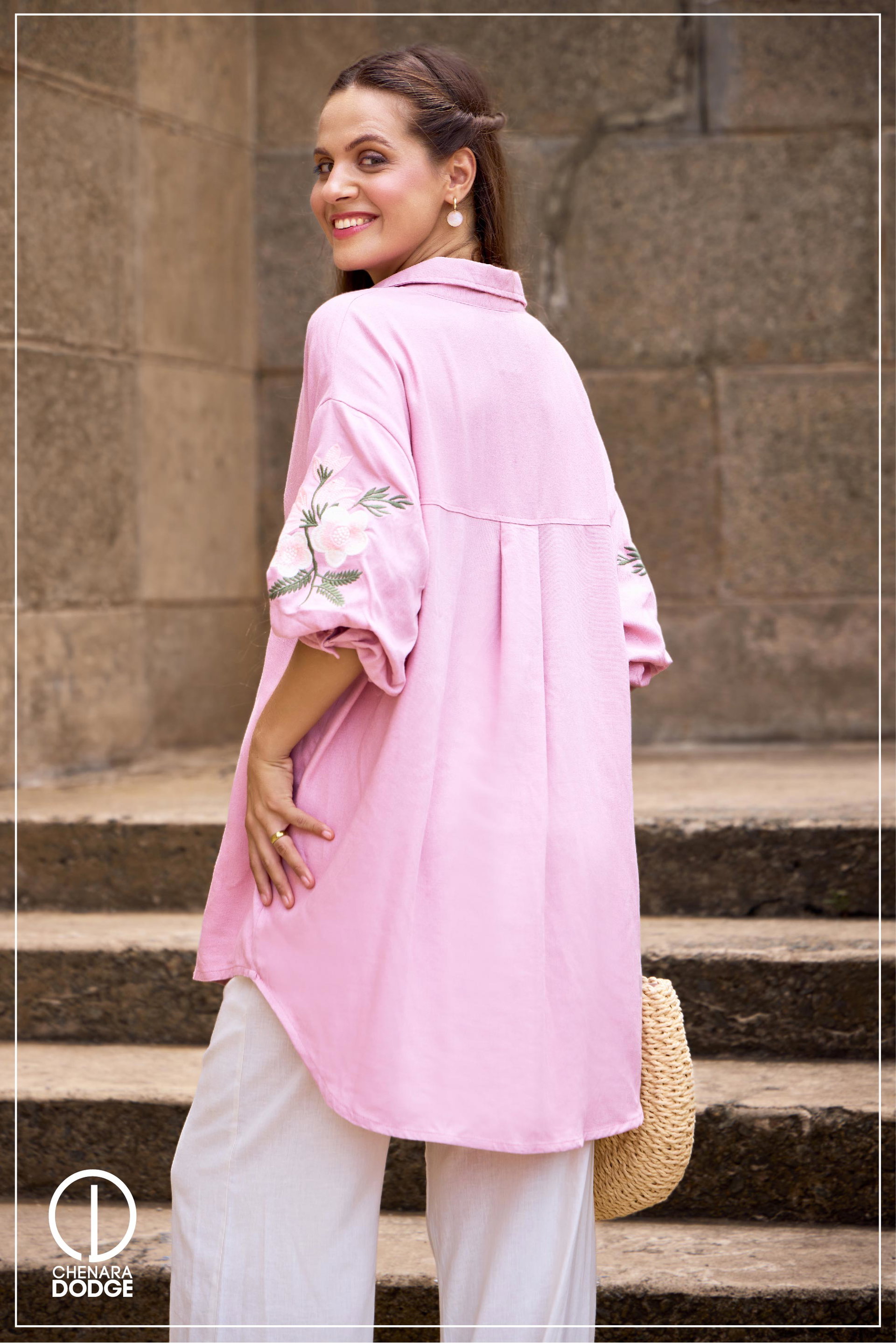 SERENA OVERSIZED EMB SHIRT 