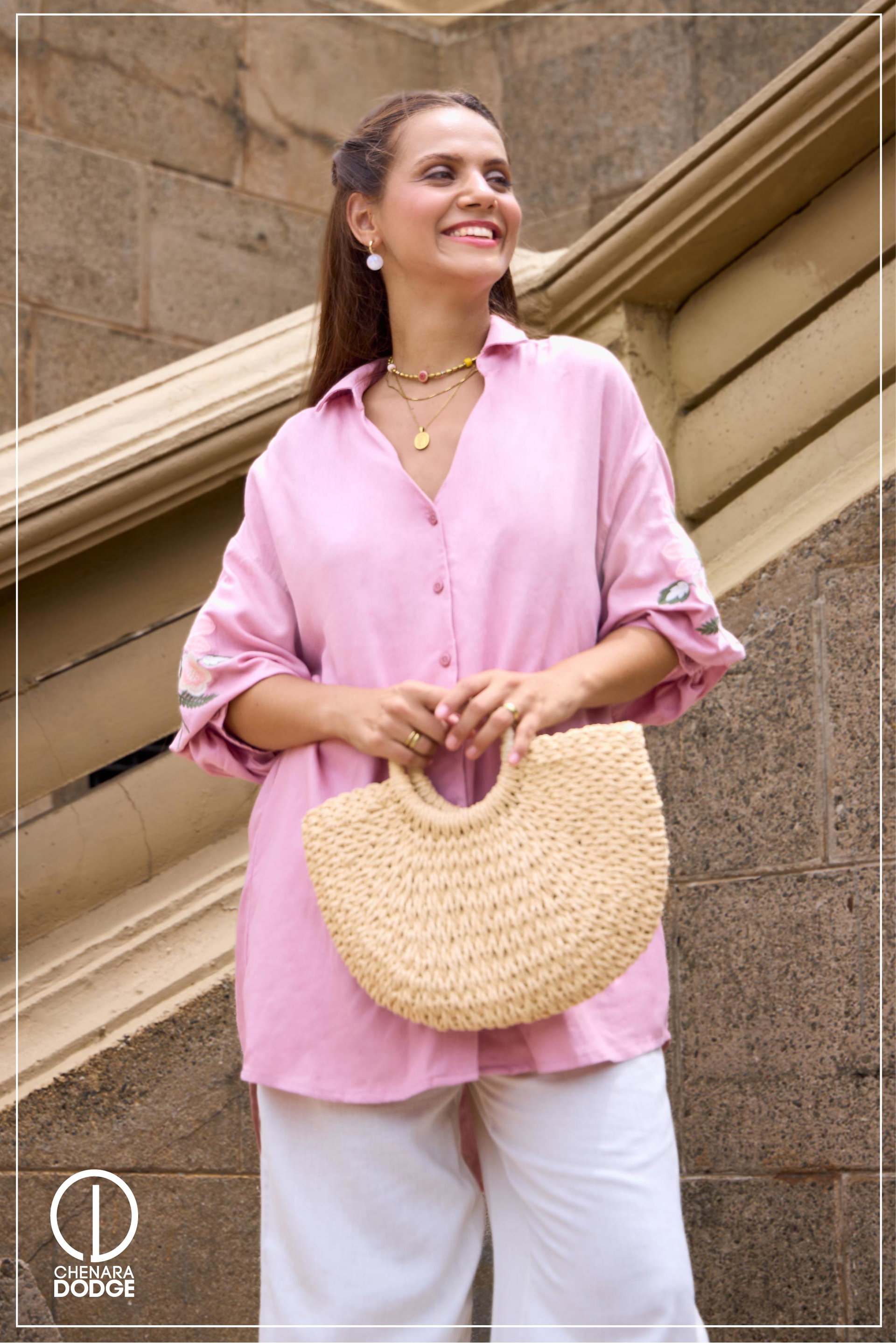 SERENA OVERSIZED EMB SHIRT 