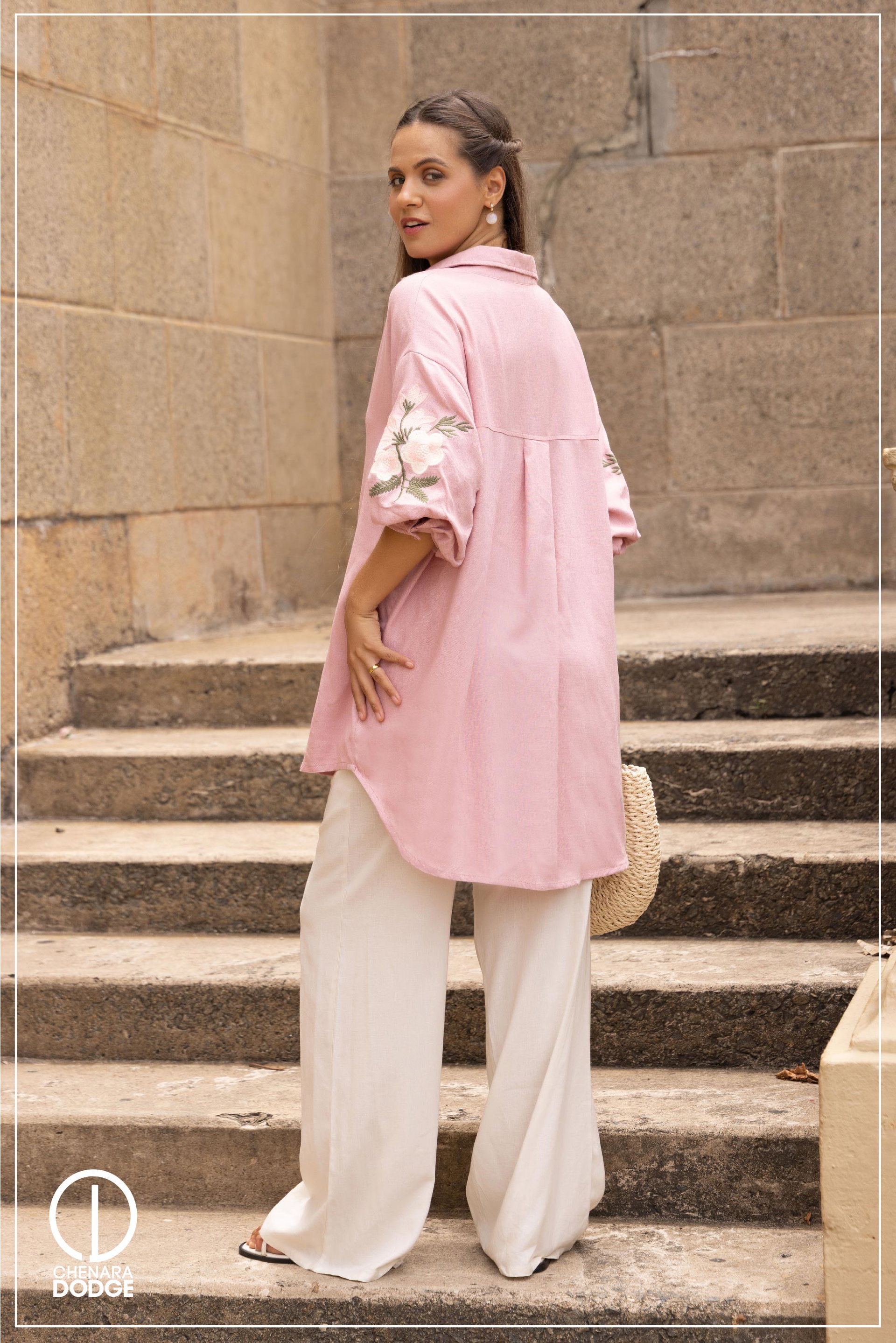 SERENA OVERSIZED EMB SHIRT 