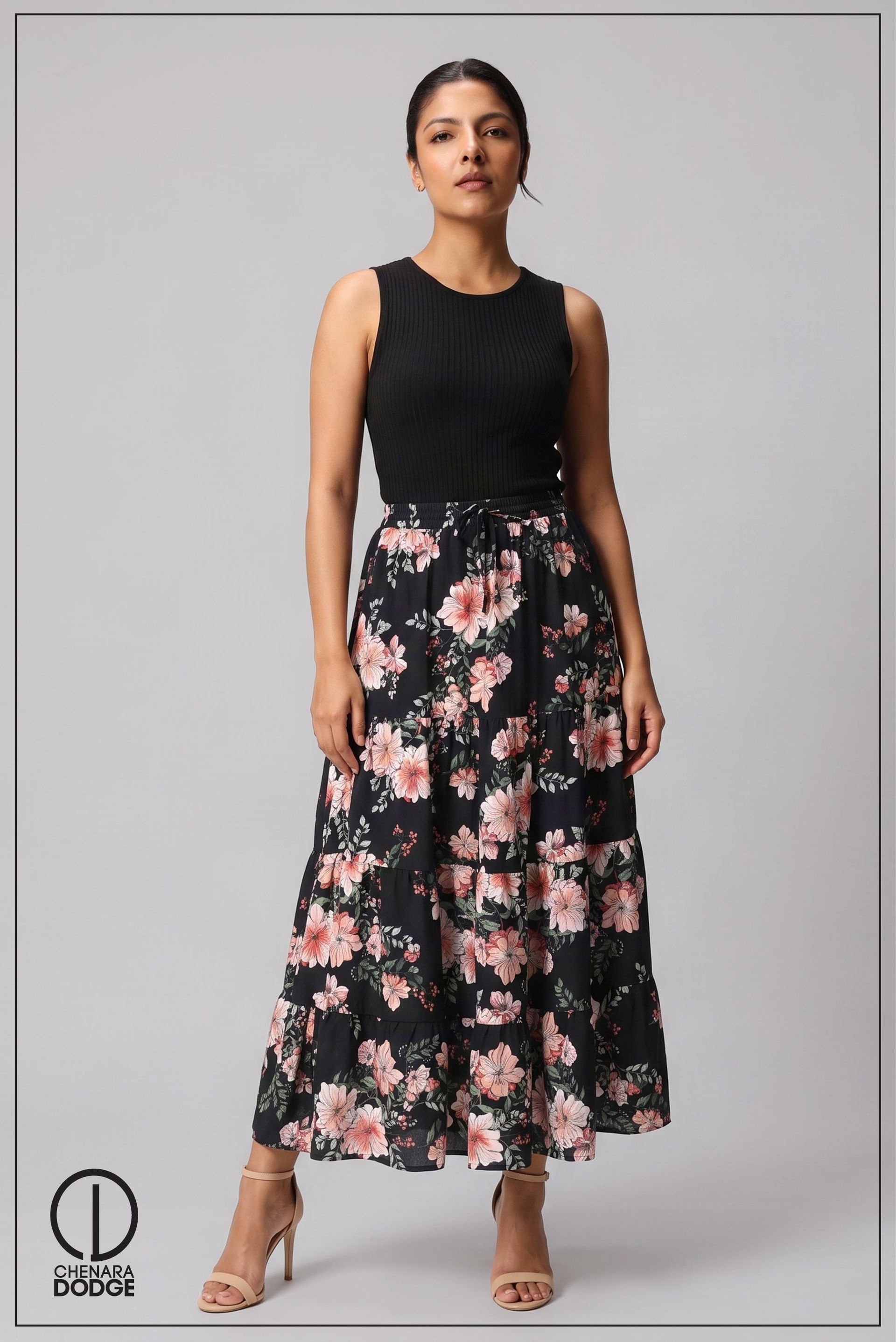 SIENNA TIERED MAXI SKIRT