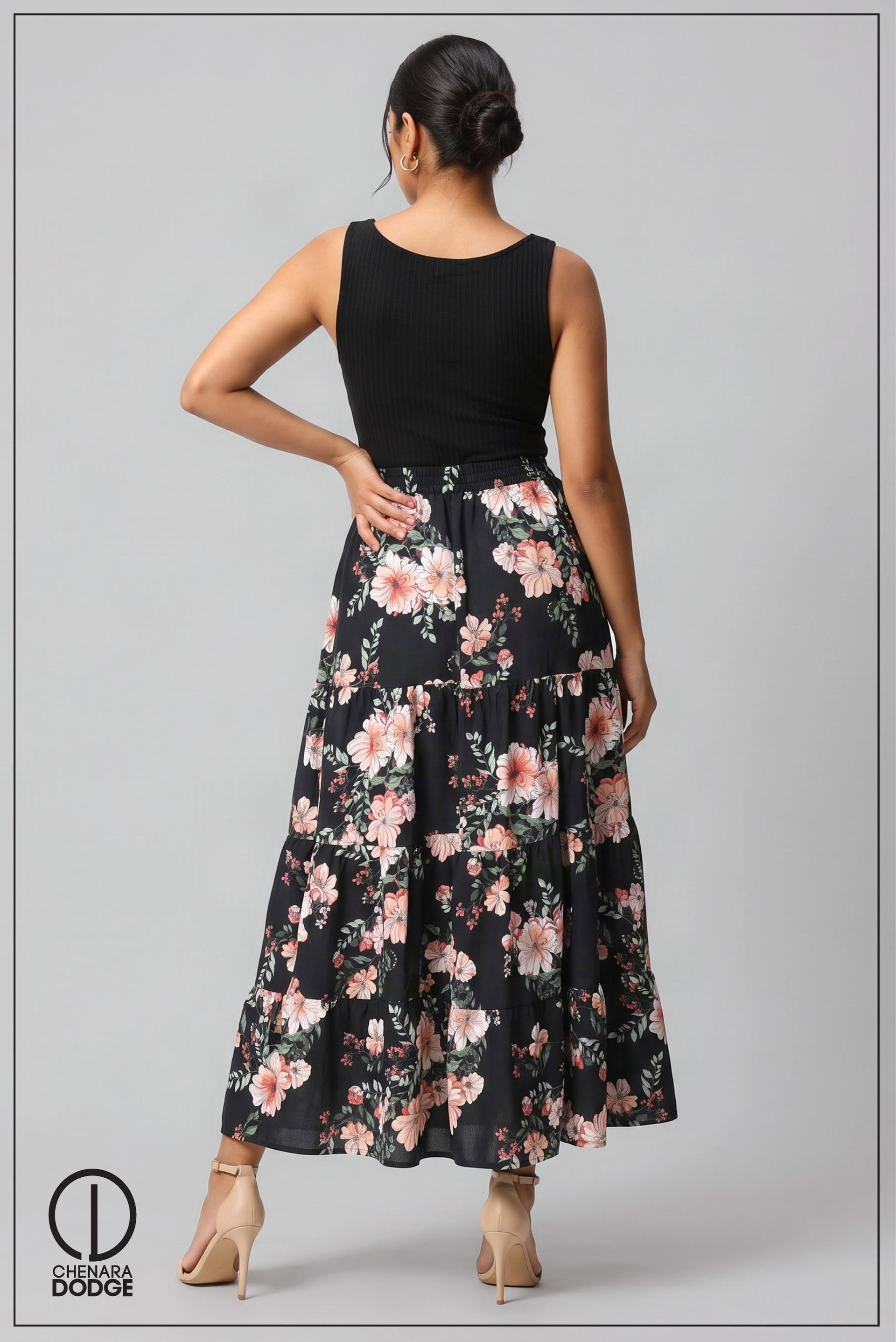SIENNA TIERED MAXI SKIRT