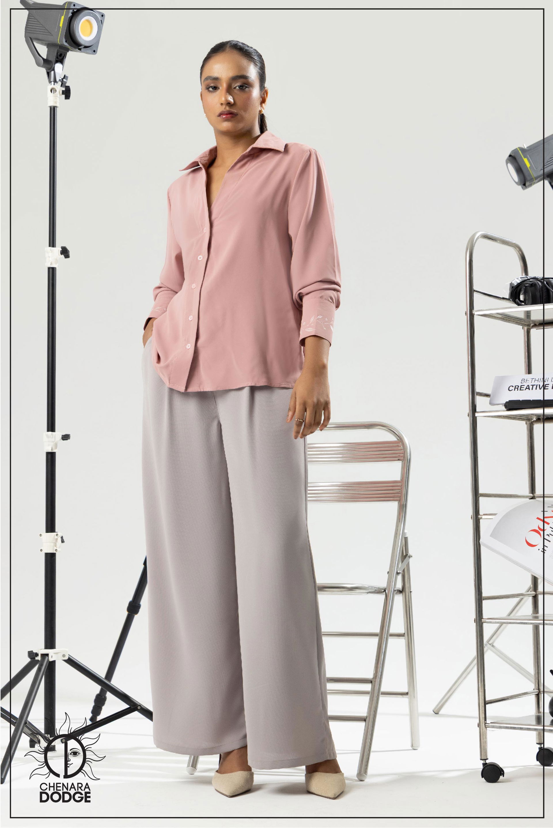 SKYE EMBROIDERED CUFF TOP