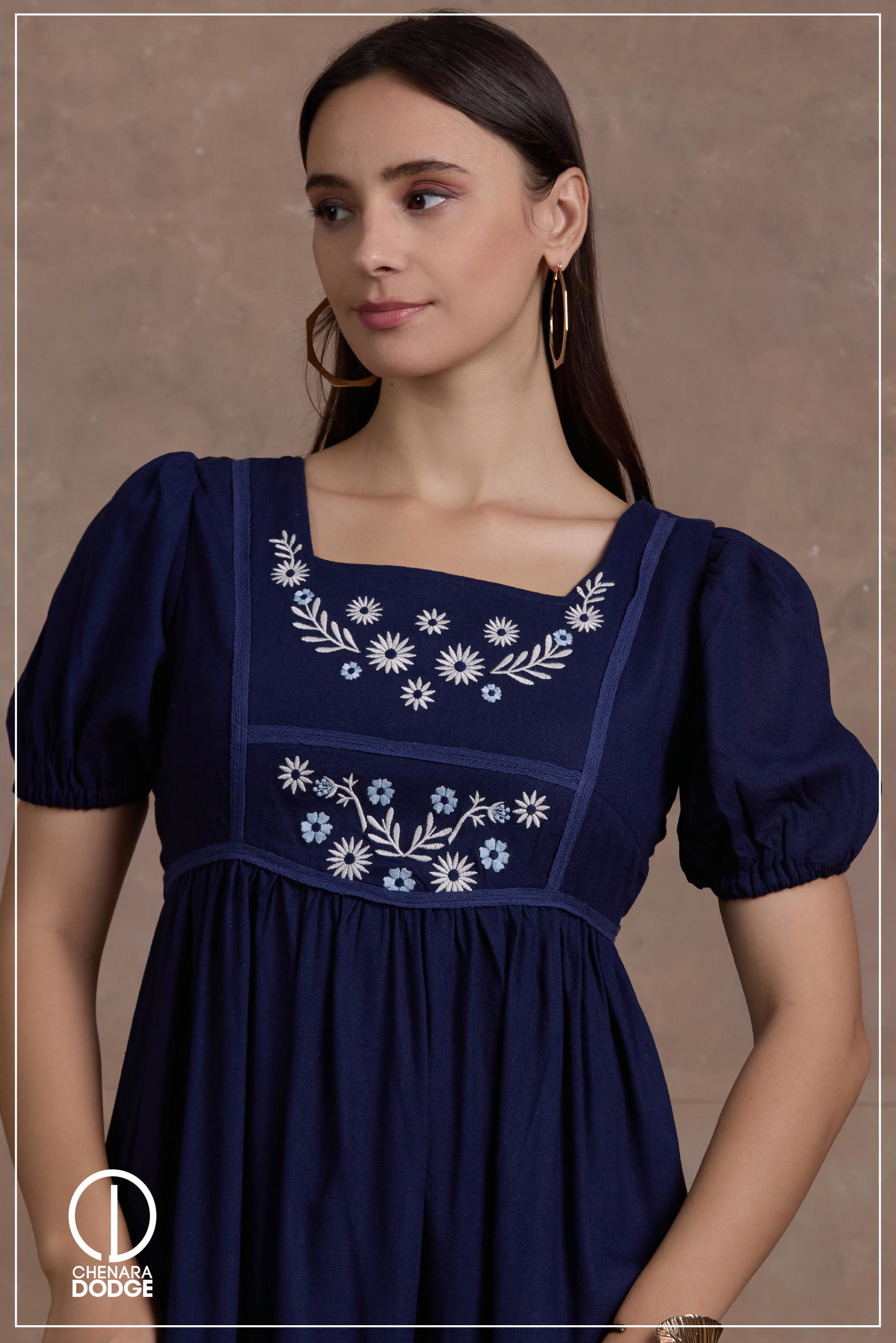 SOFIA EMBROIDERED MIDI DRESS