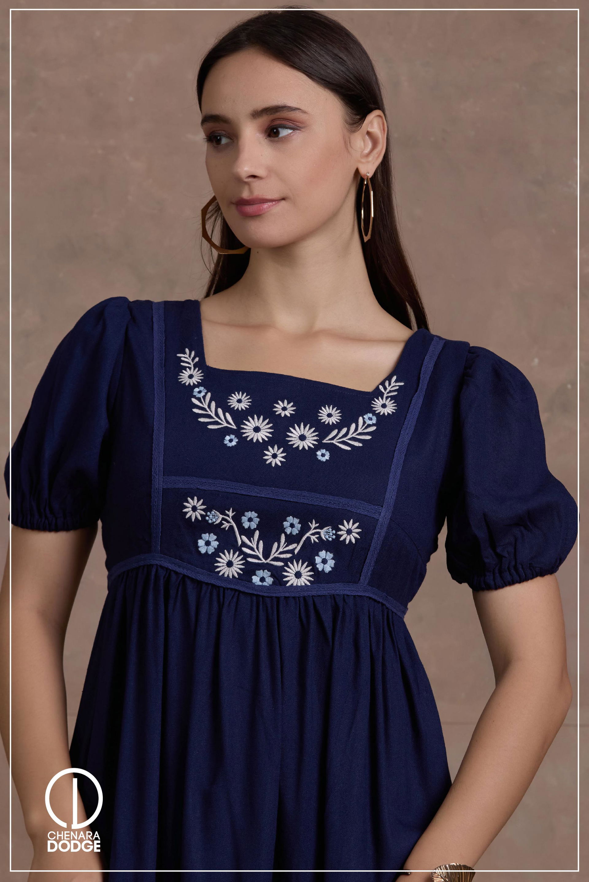 SOFIA EMBROIDERED MIDI DRESS