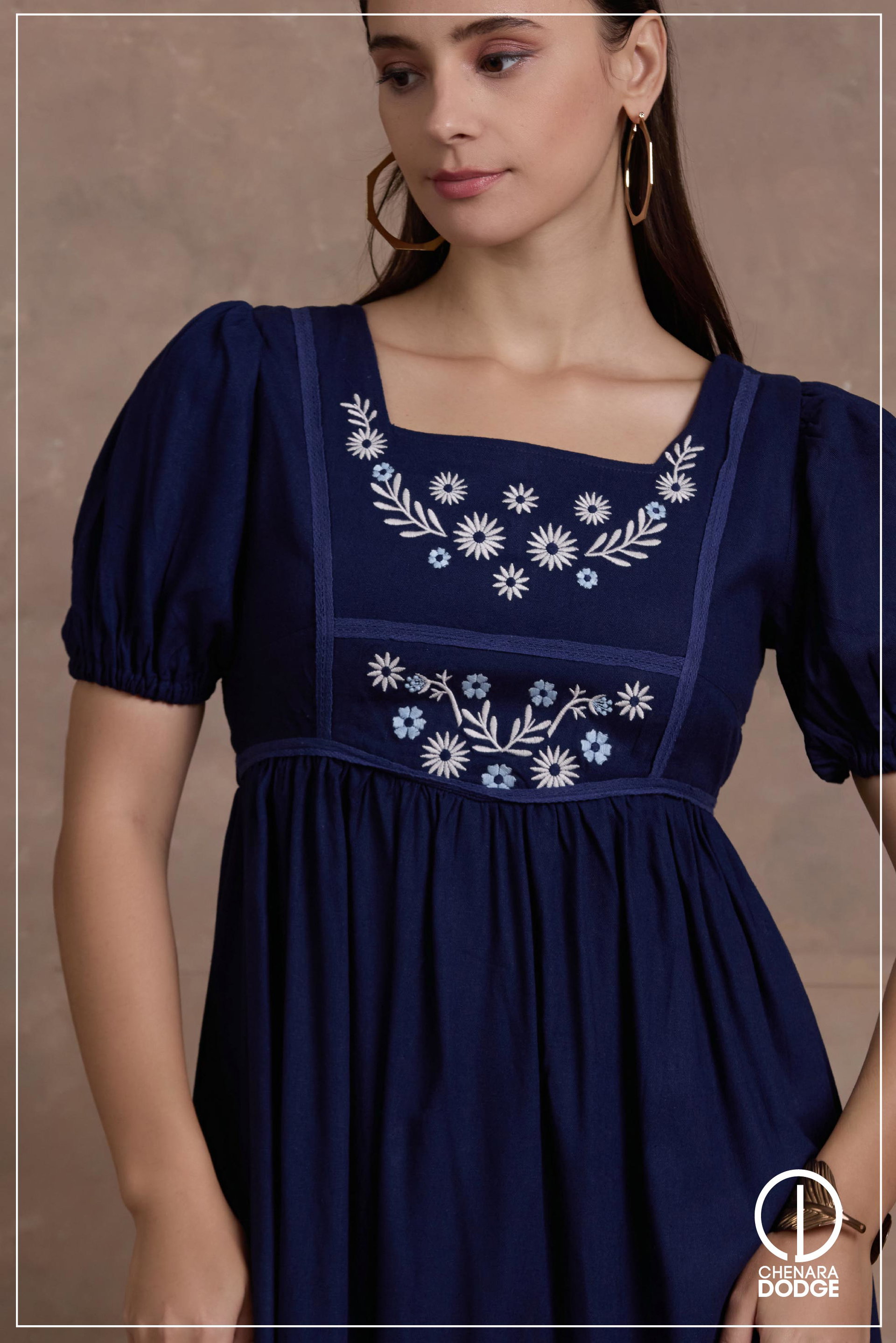 SOFIA EMBROIDERED MIDI DRESS