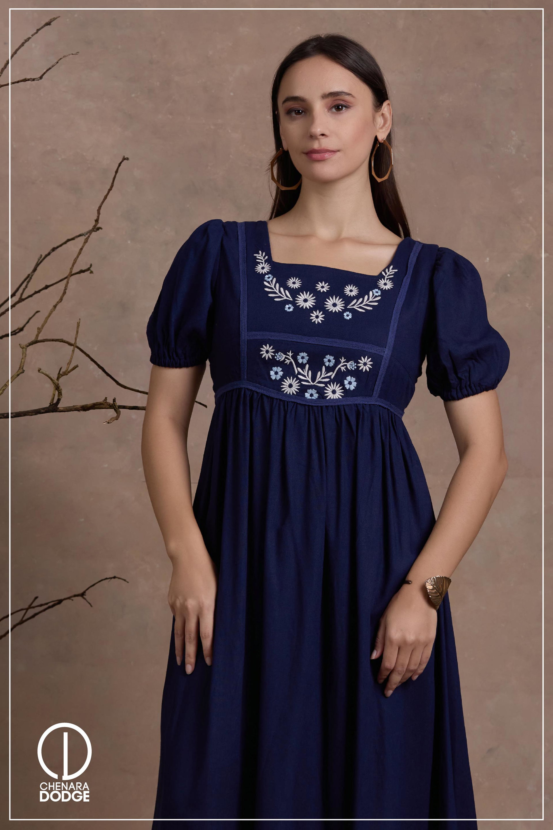 SOFIA EMBROIDERED MIDI DRESS