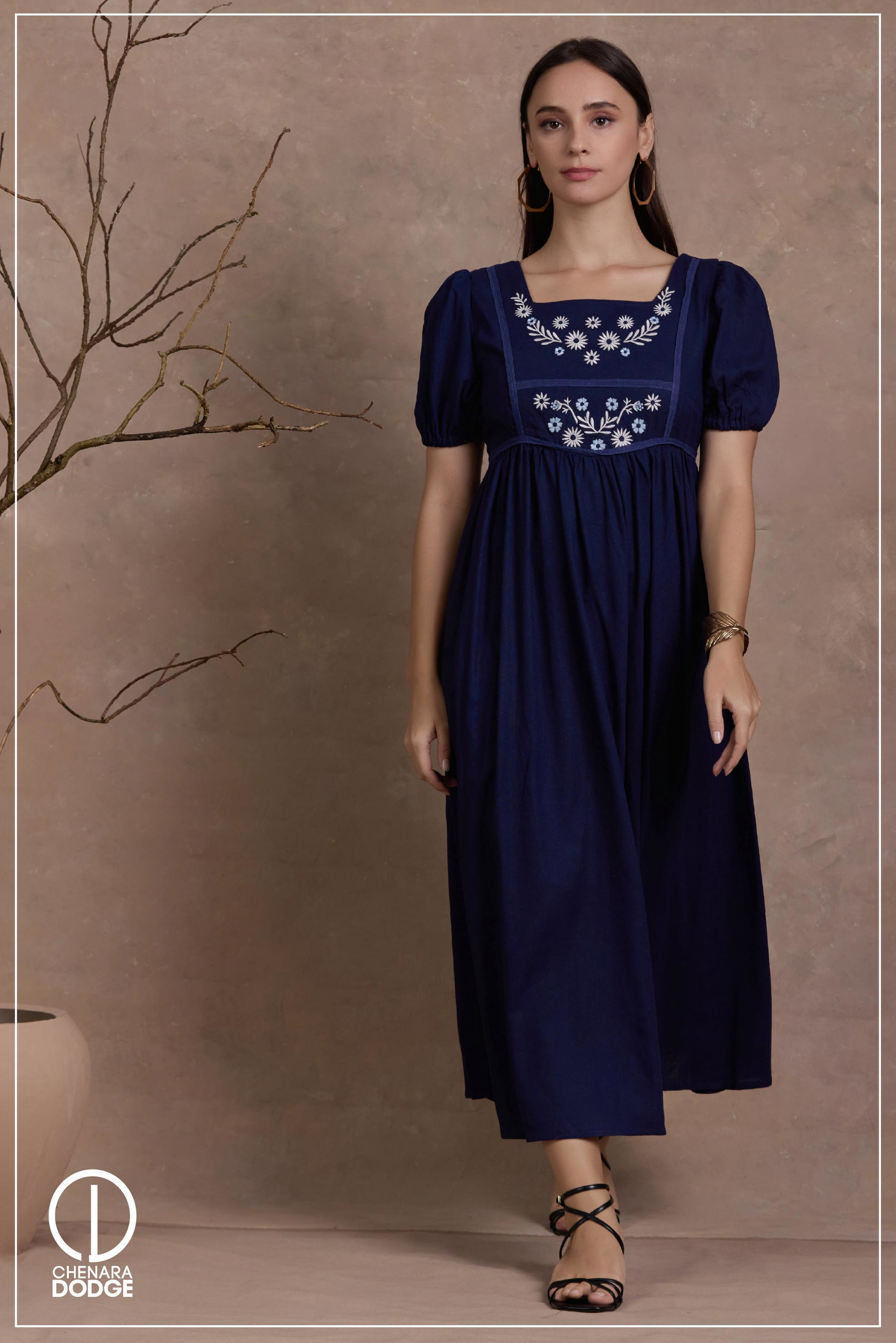 SOFIA EMBROIDERED MIDI DRESS