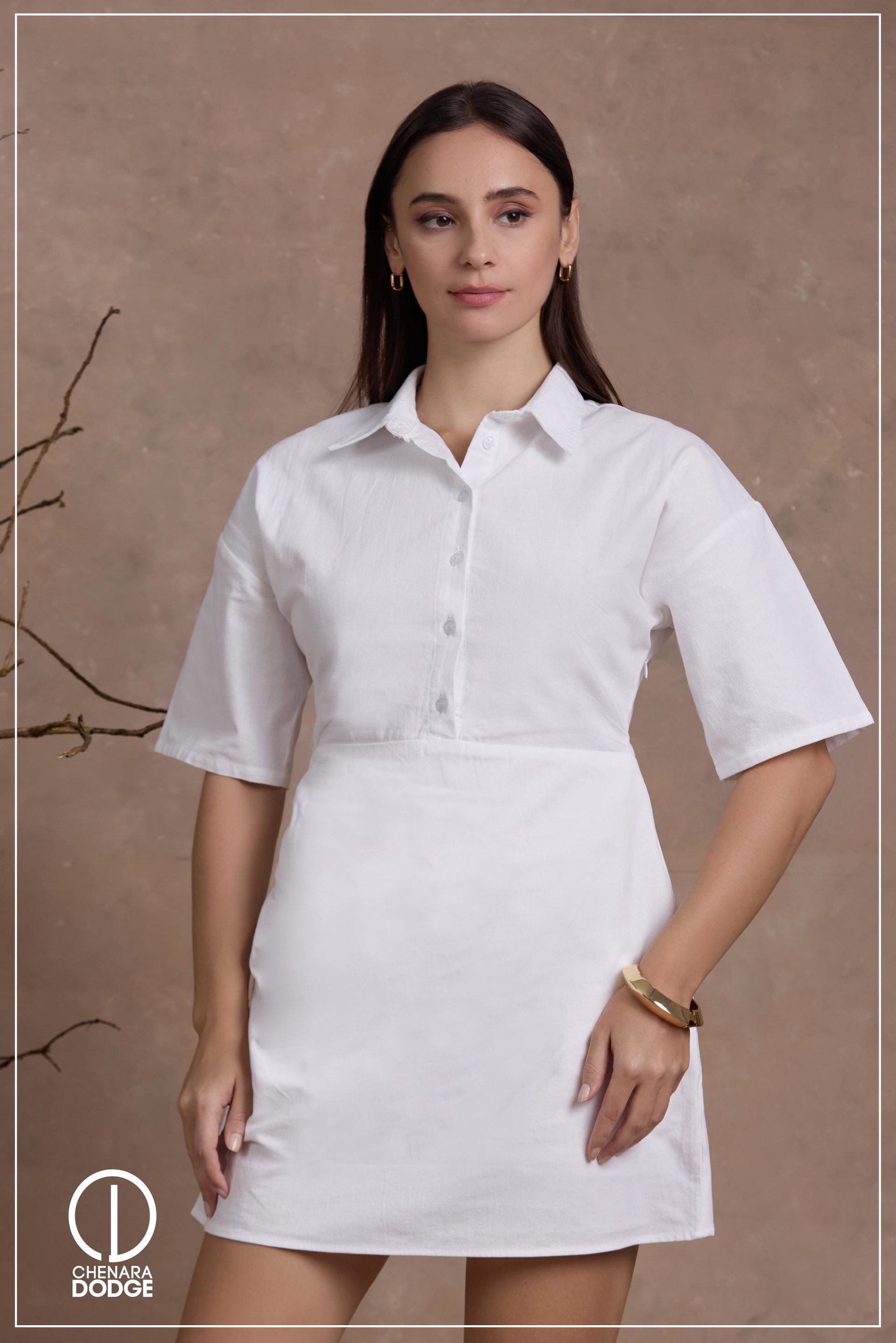 STACEY  BUTTON DOWN MINI DRESS