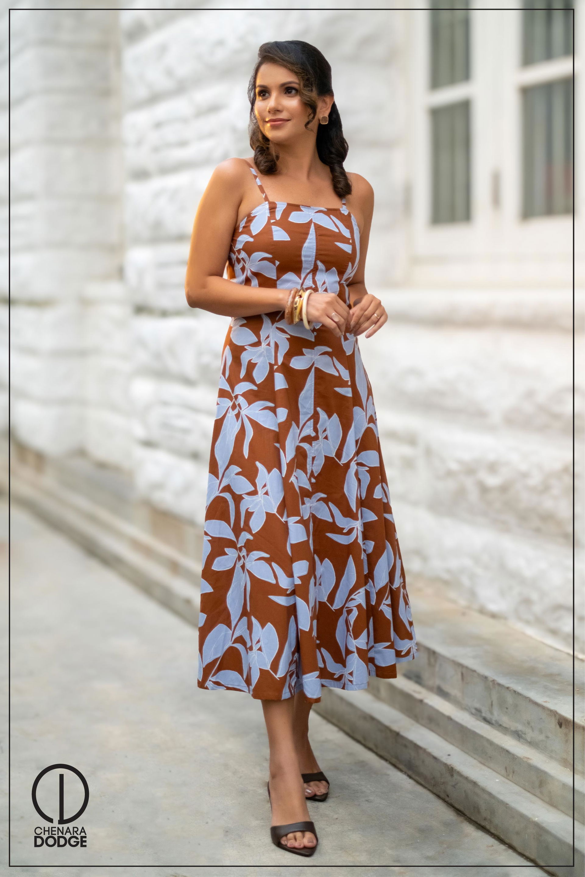 STACY SQUARE NECK MIDI DRESS