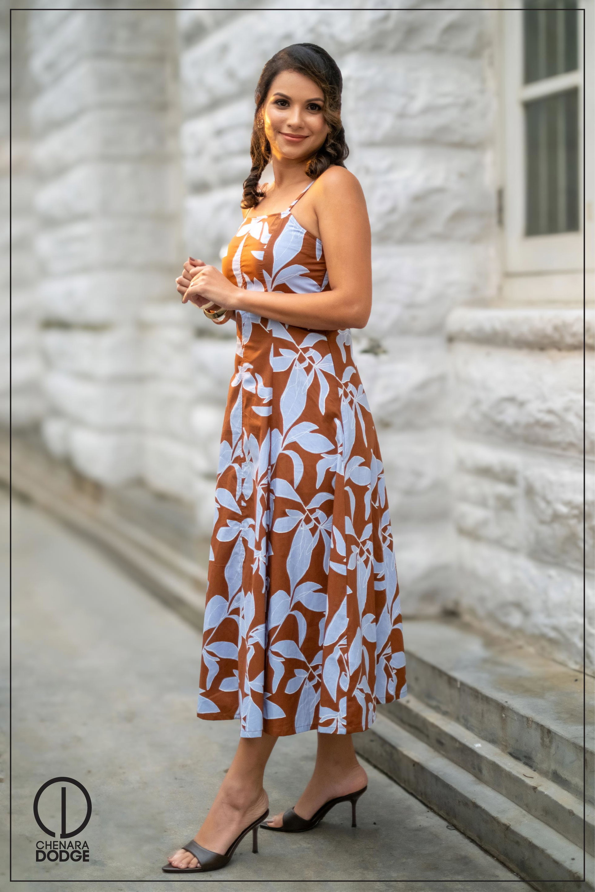 STACY SQUARE NECK MIDI DRESS
