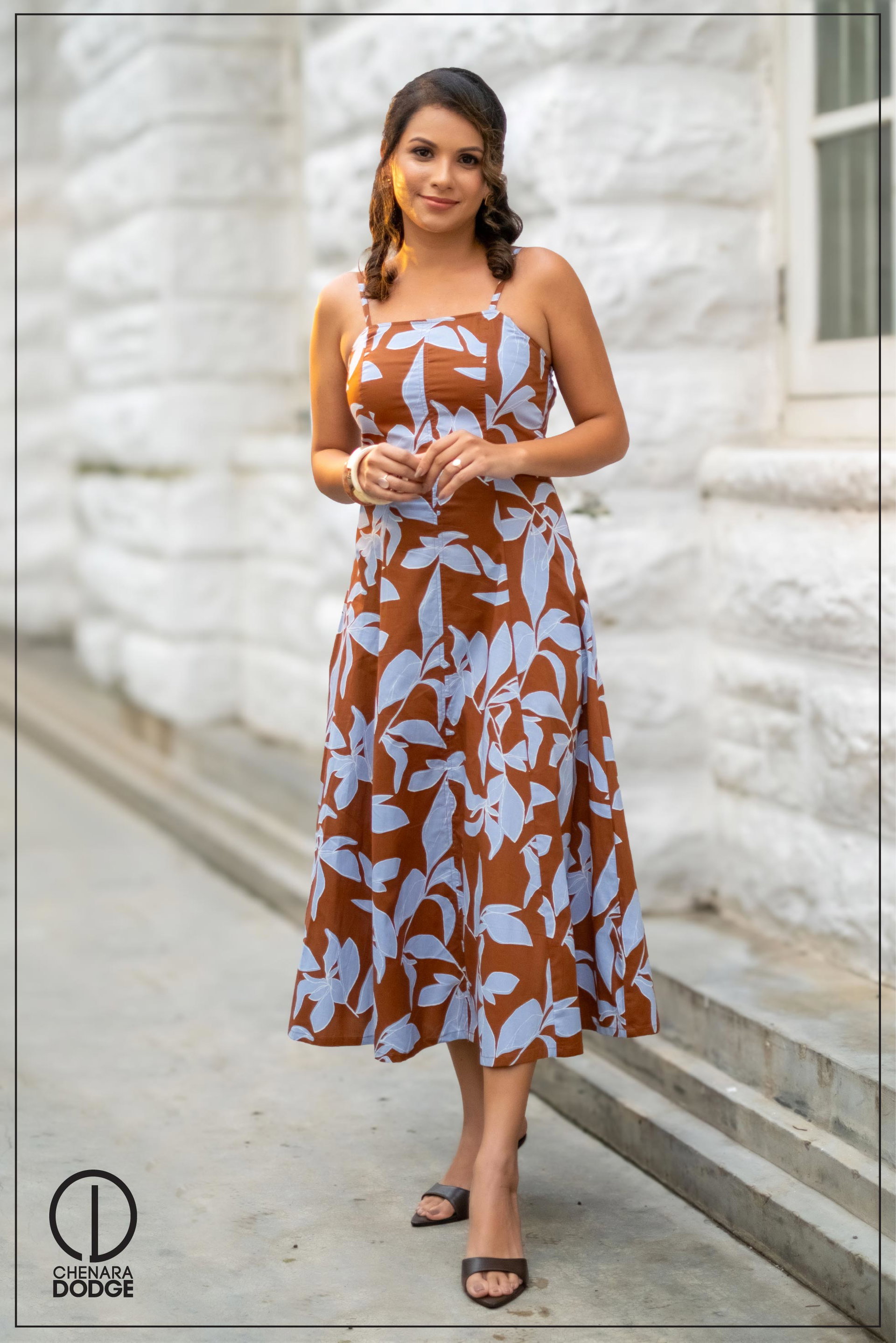 STACY SQUARE NECK MIDI DRESS