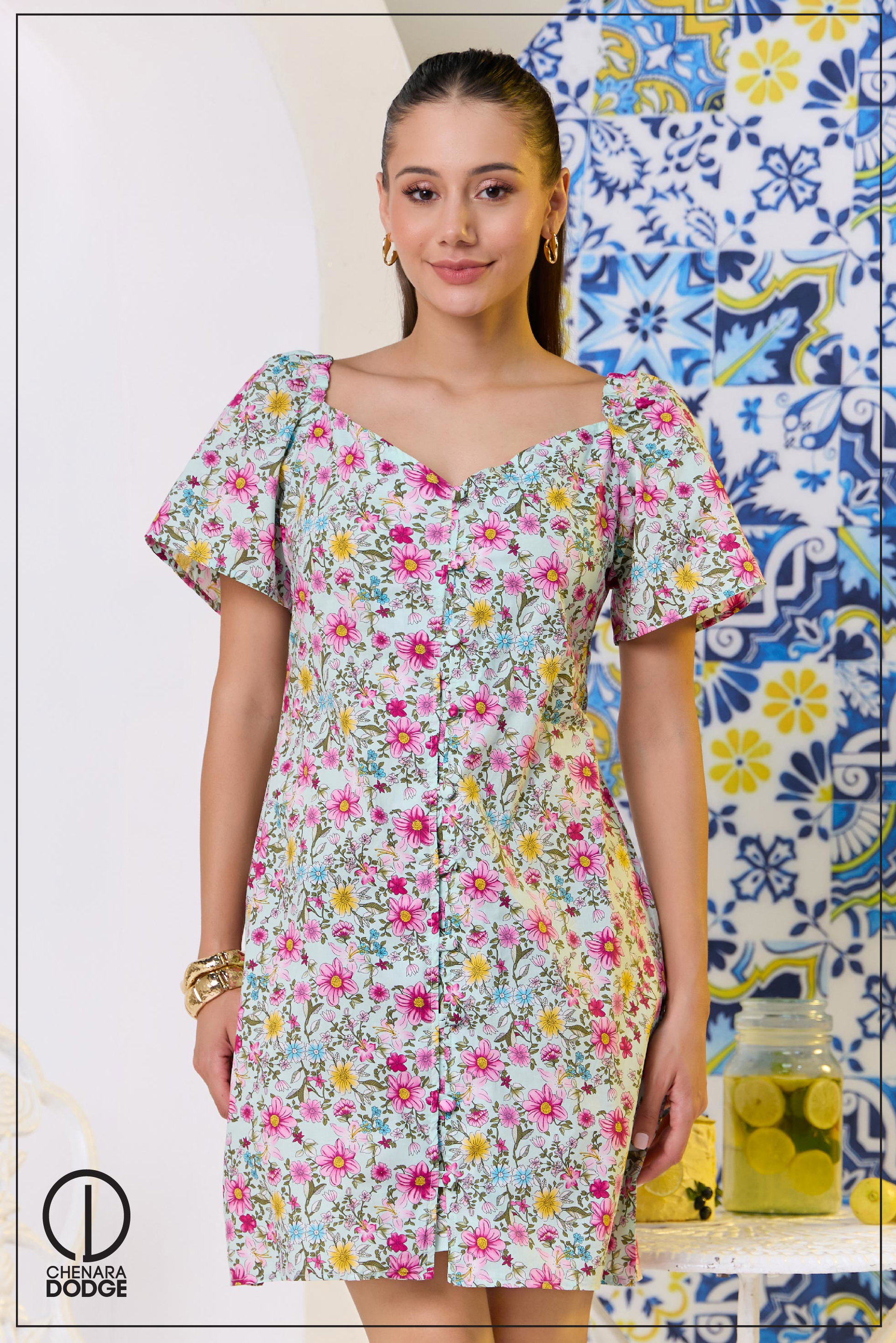 STASSIE NECKLINE MINI DRESS