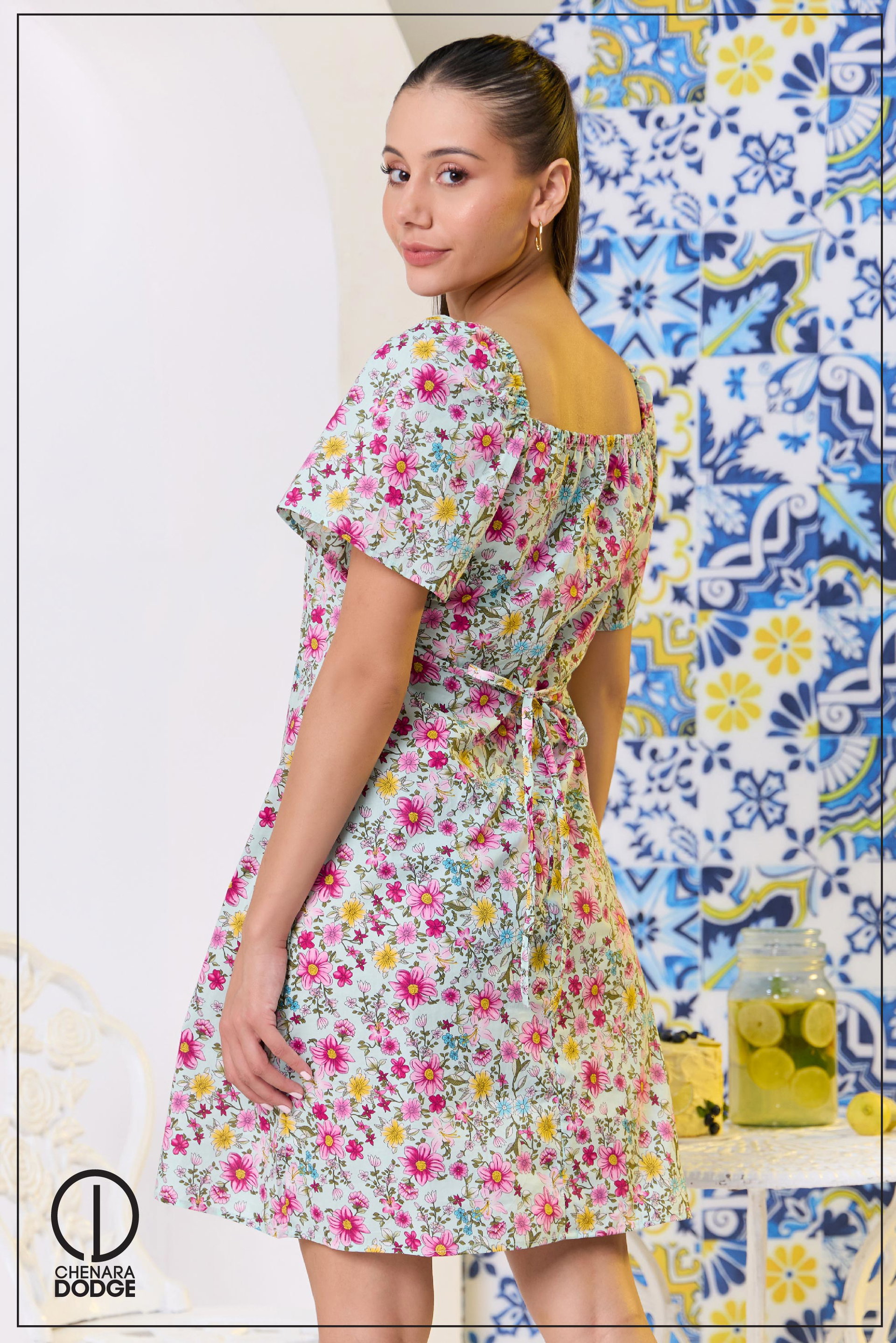 STASSIE NECKLINE MINI DRESS