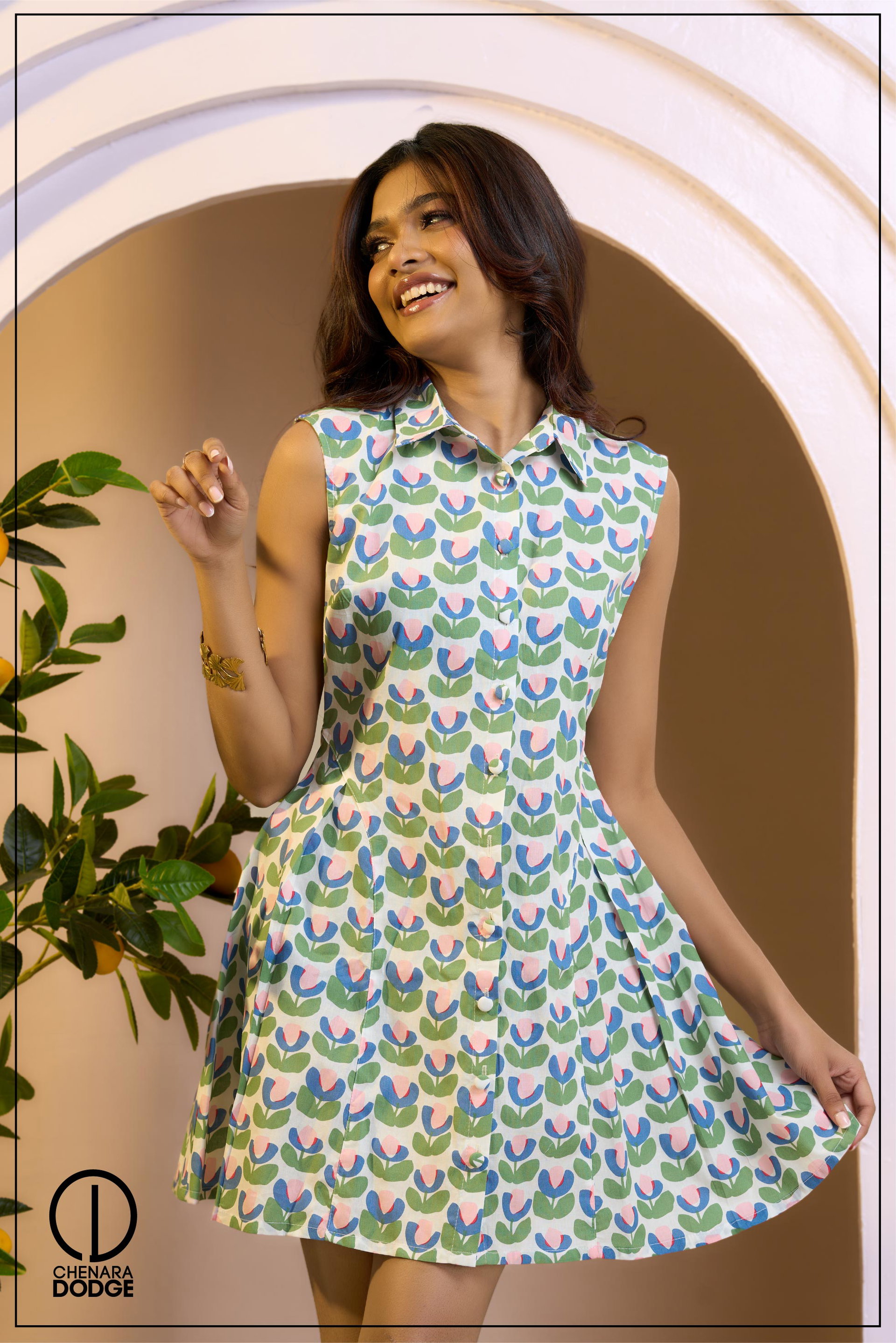 STEPHANIE COLLAR MINI DRESS