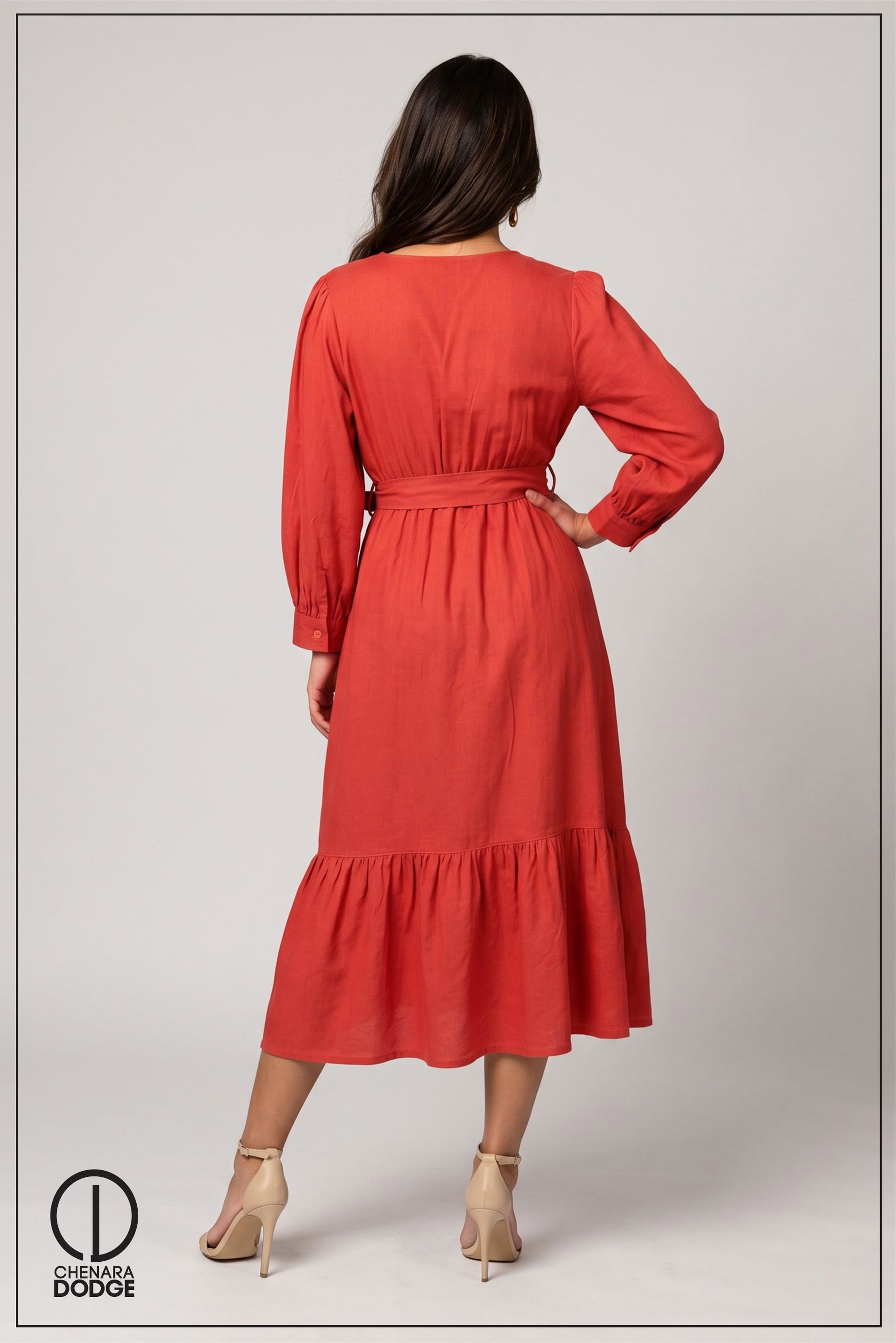 STEPHANIE TIE UP MIDI DRESS