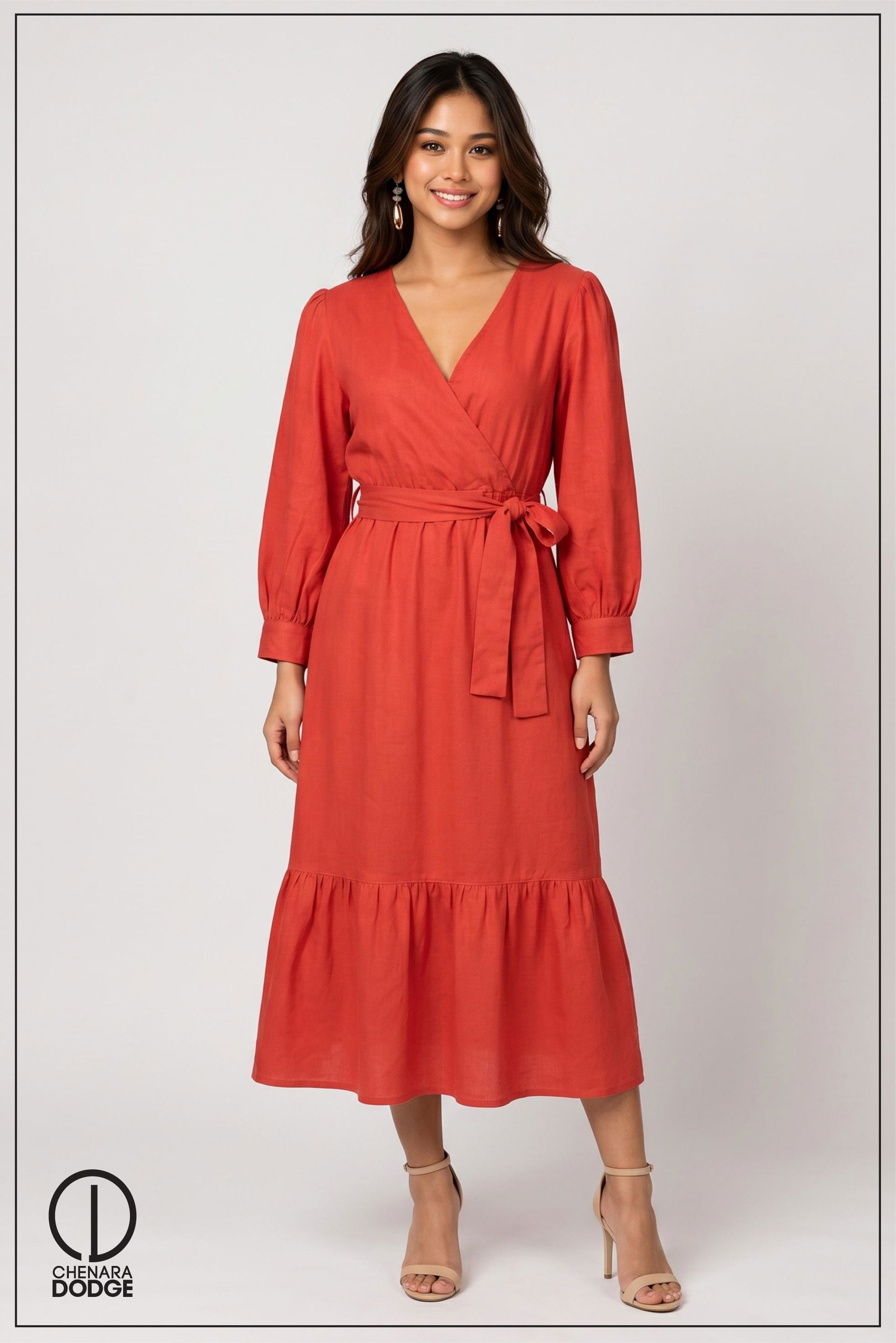 STEPHANIE TIE UP MIDI DRESS