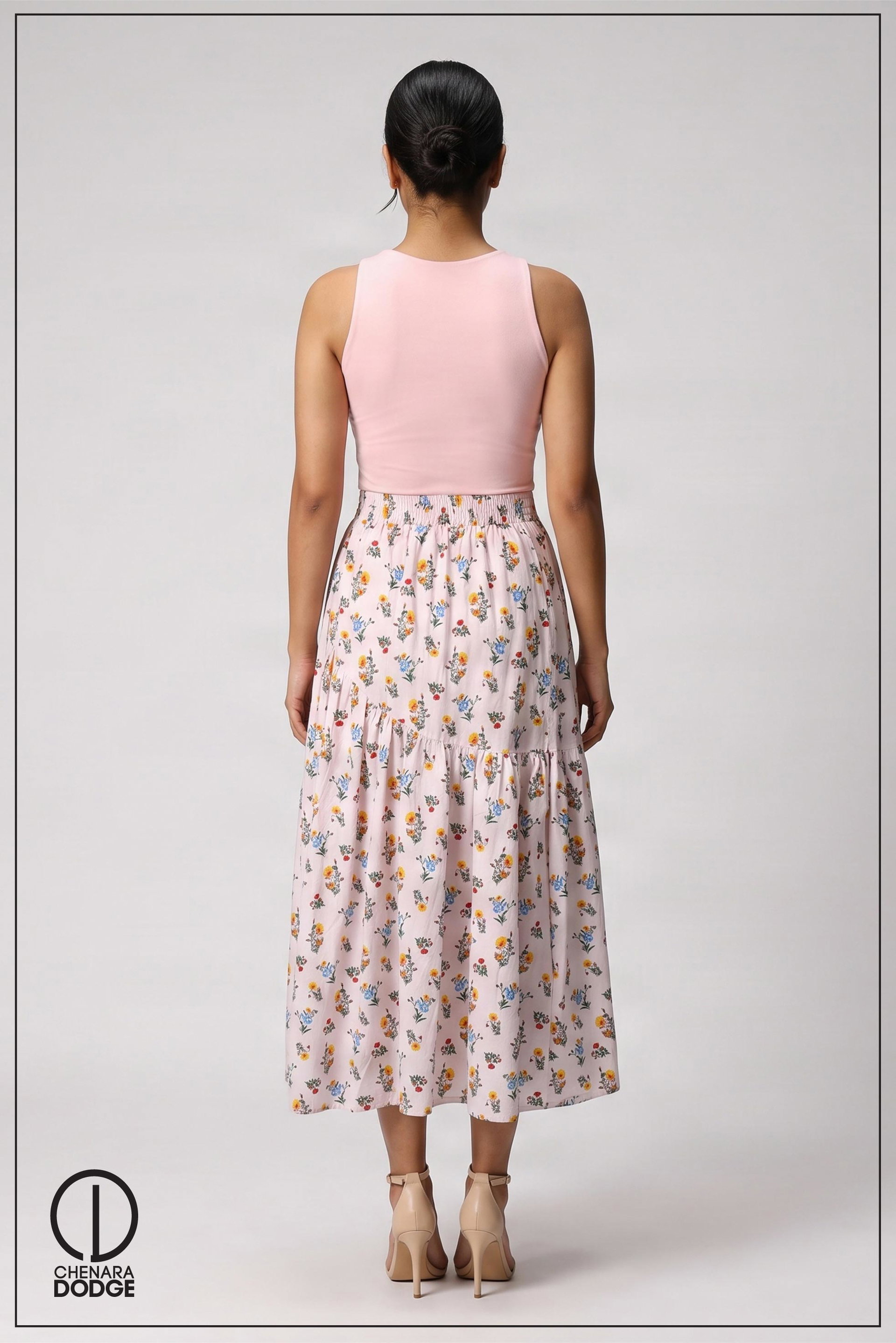 SYLVIA ASYMMETRICAL MIDI SKIRT