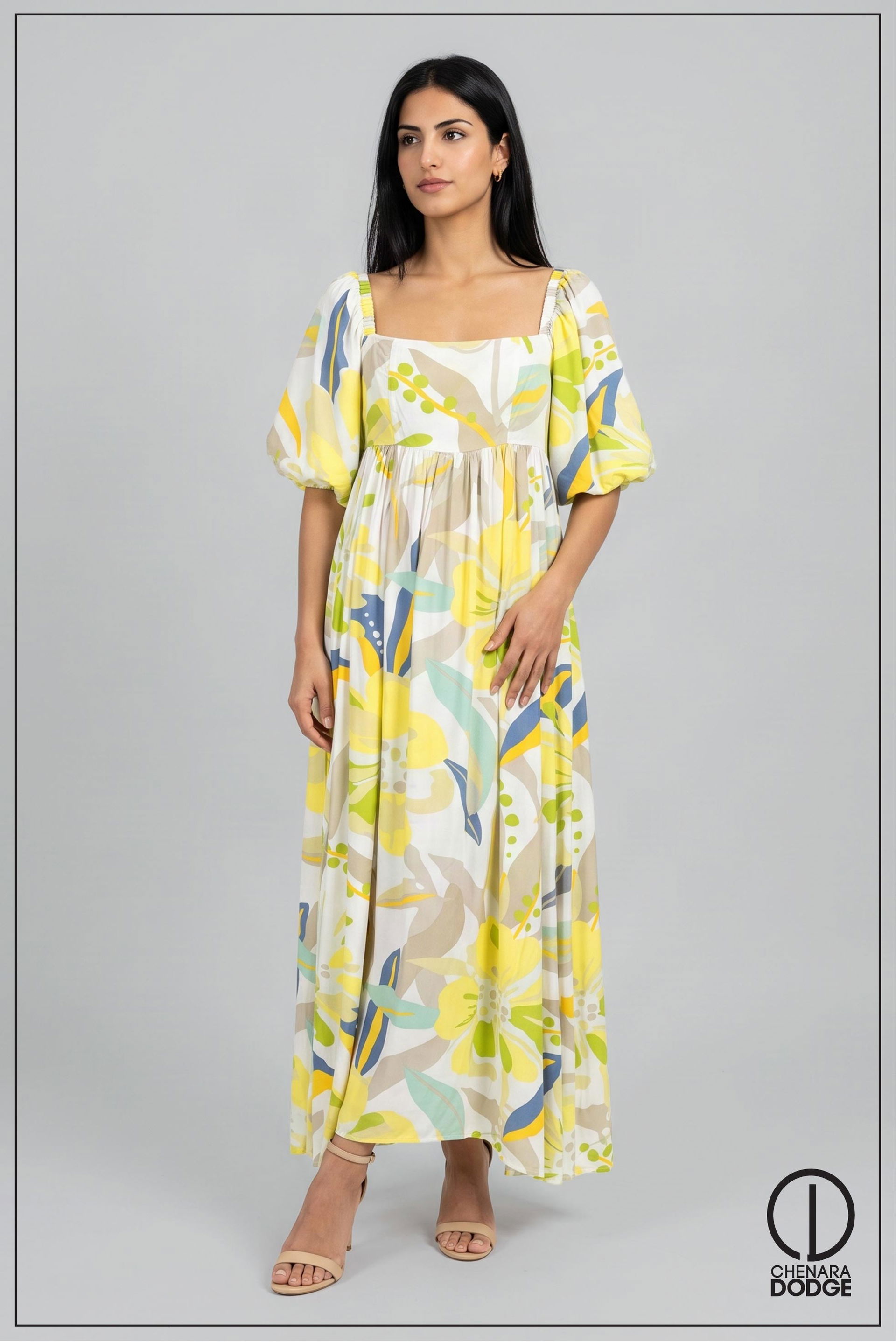  TARA SQUARE NECK MAXI DRESS