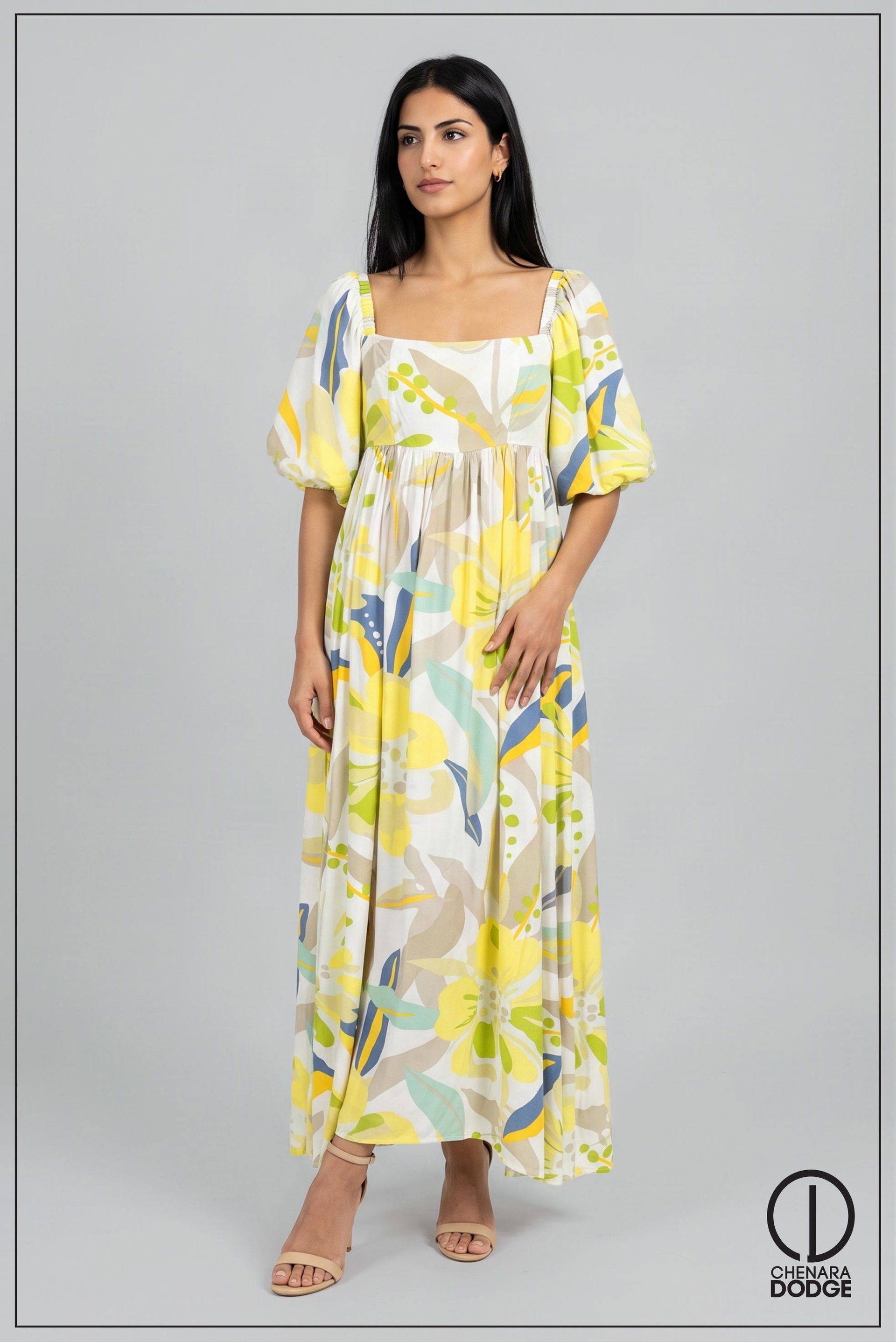  TARA SQUARE NECK MAXI DRESS