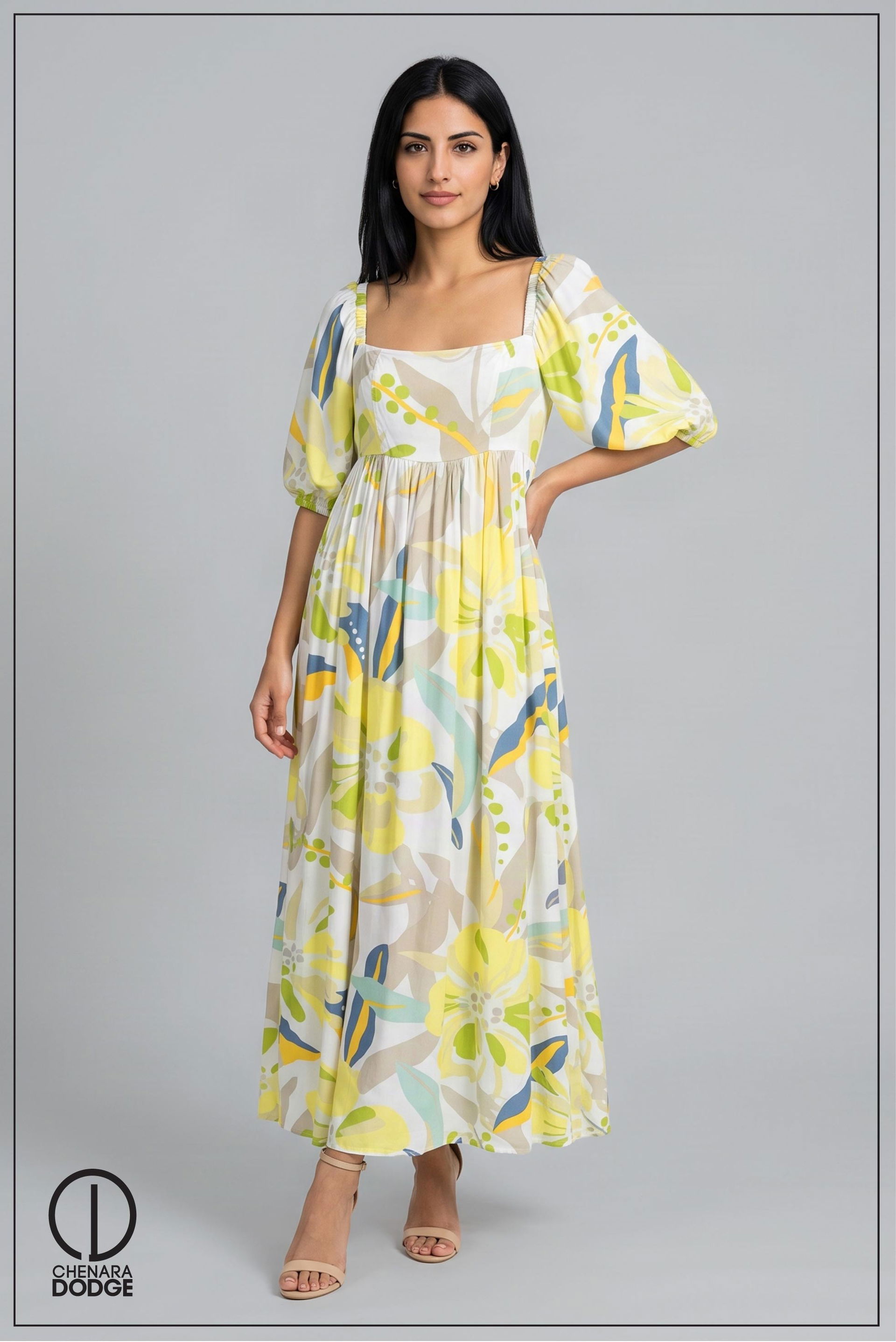  TARA SQUARE NECK MAXI DRESS