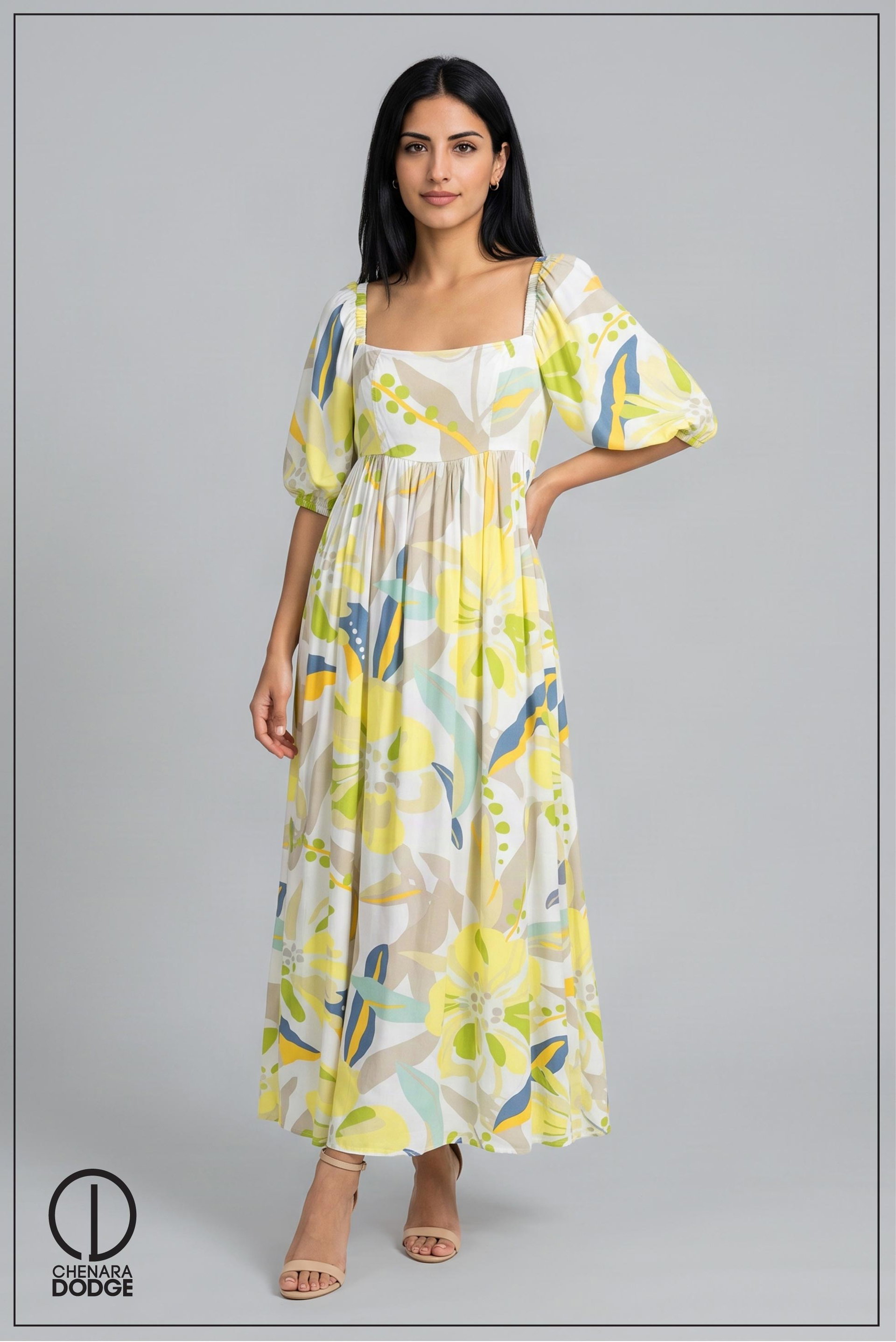 TARA SQUARE NECK MAXI DRESS