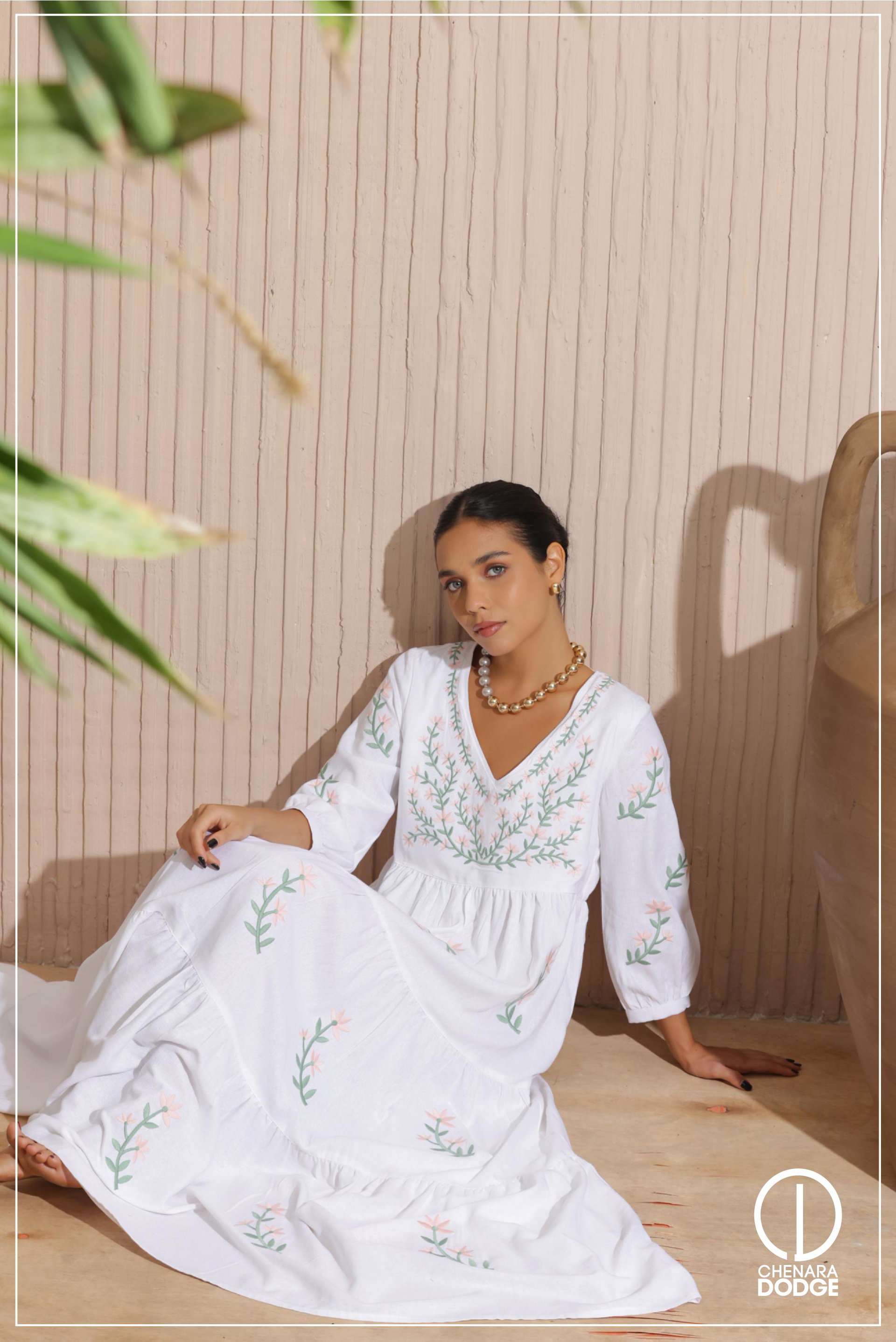 TASHI EMB MAXI DRESS