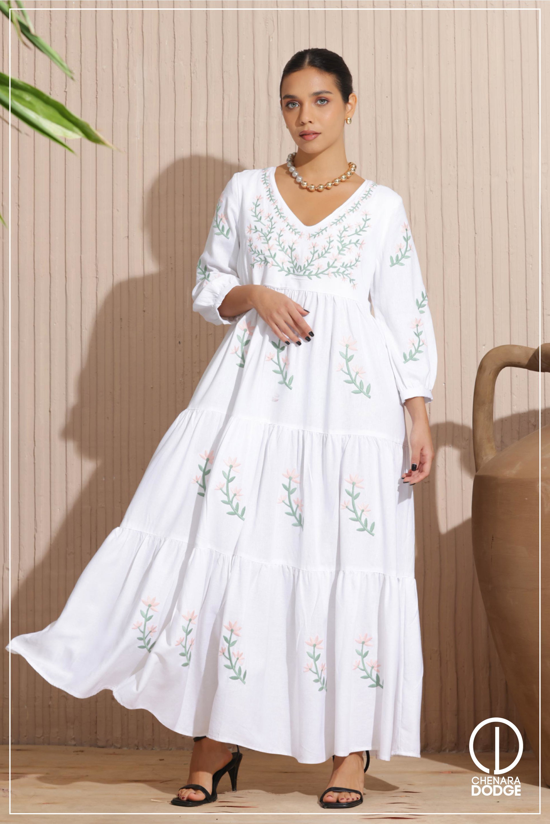 TASHI EMB MAXI DRESS