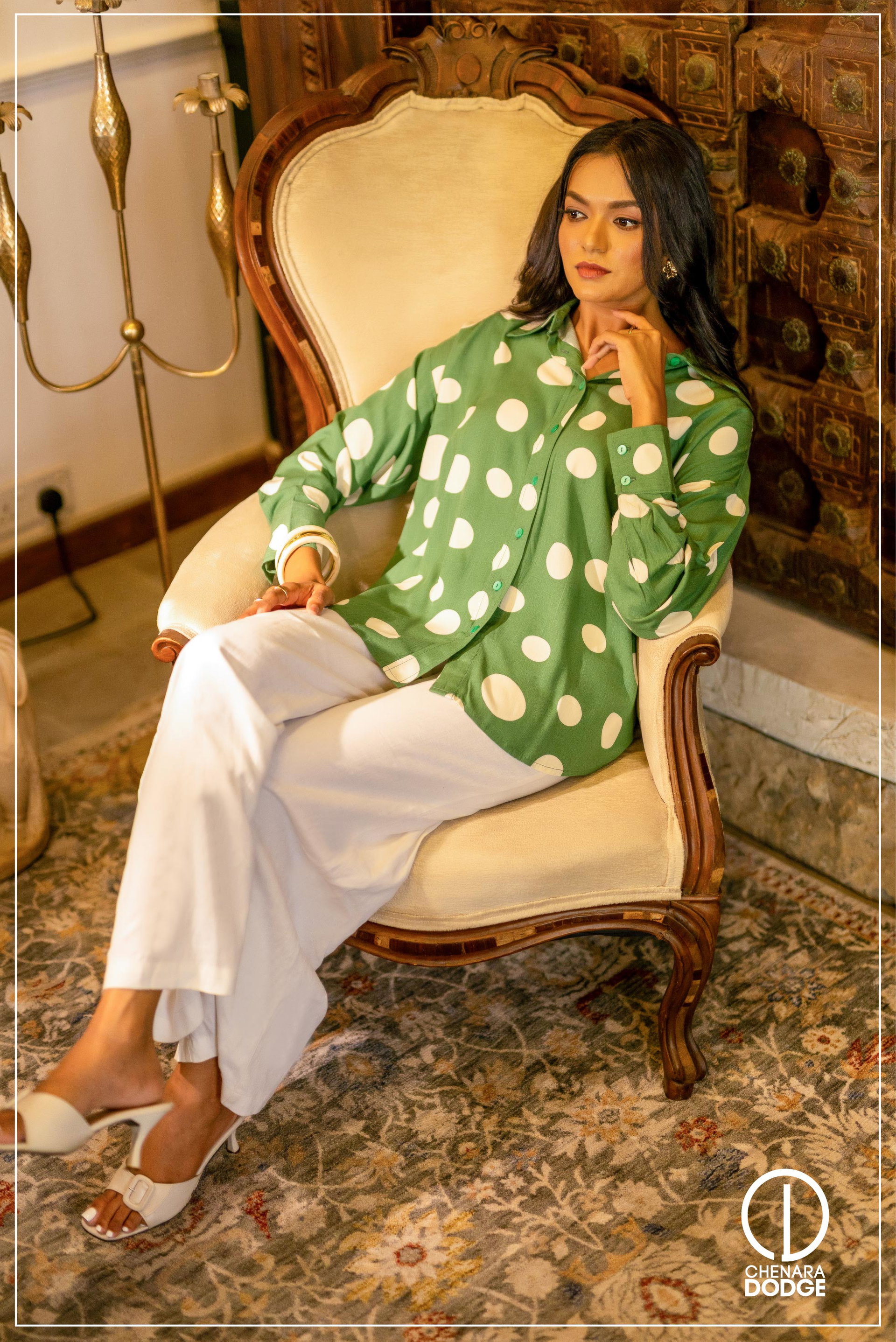 TATUM LACE BUTTON DOWN SHIRT