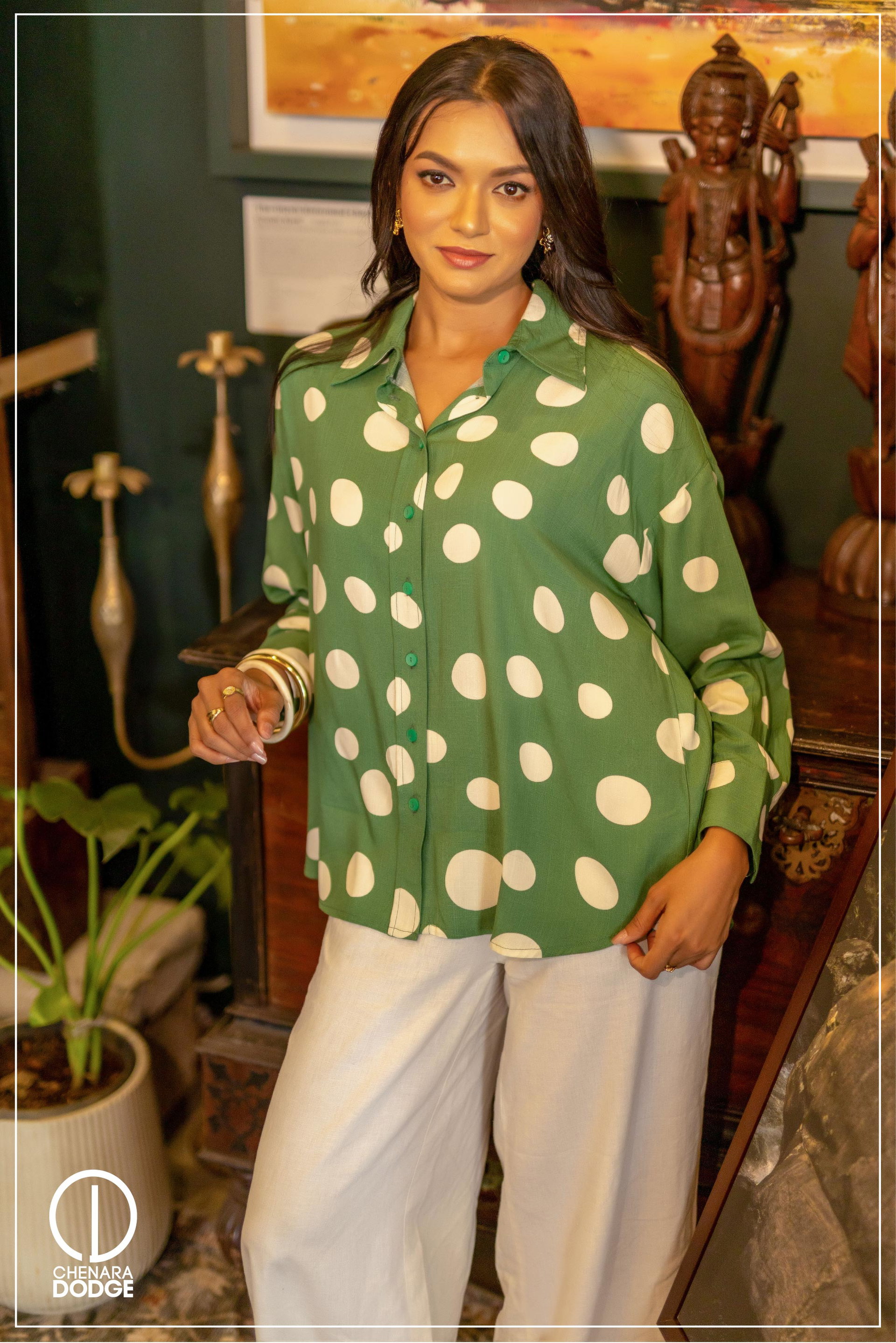 TATUM LACE BUTTON DOWN SHIRT