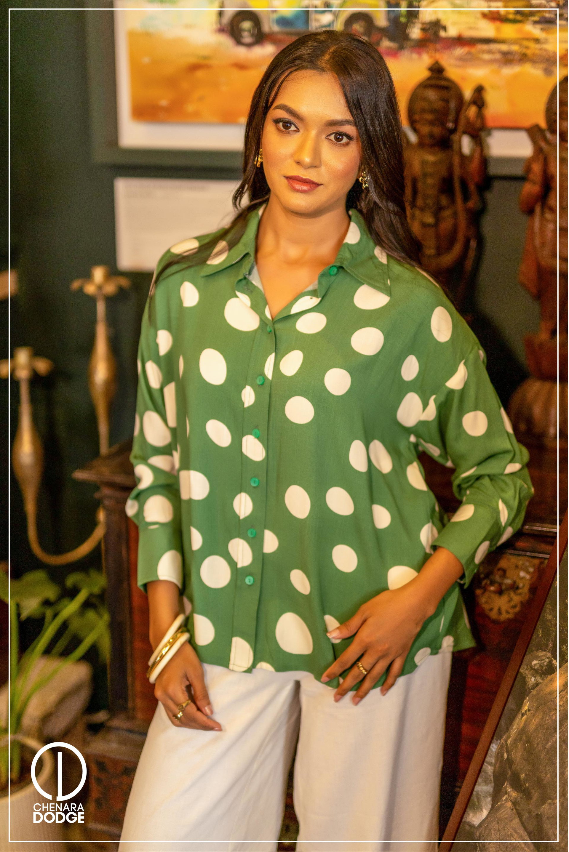 TATUM LACE BUTTON DOWN SHIRT