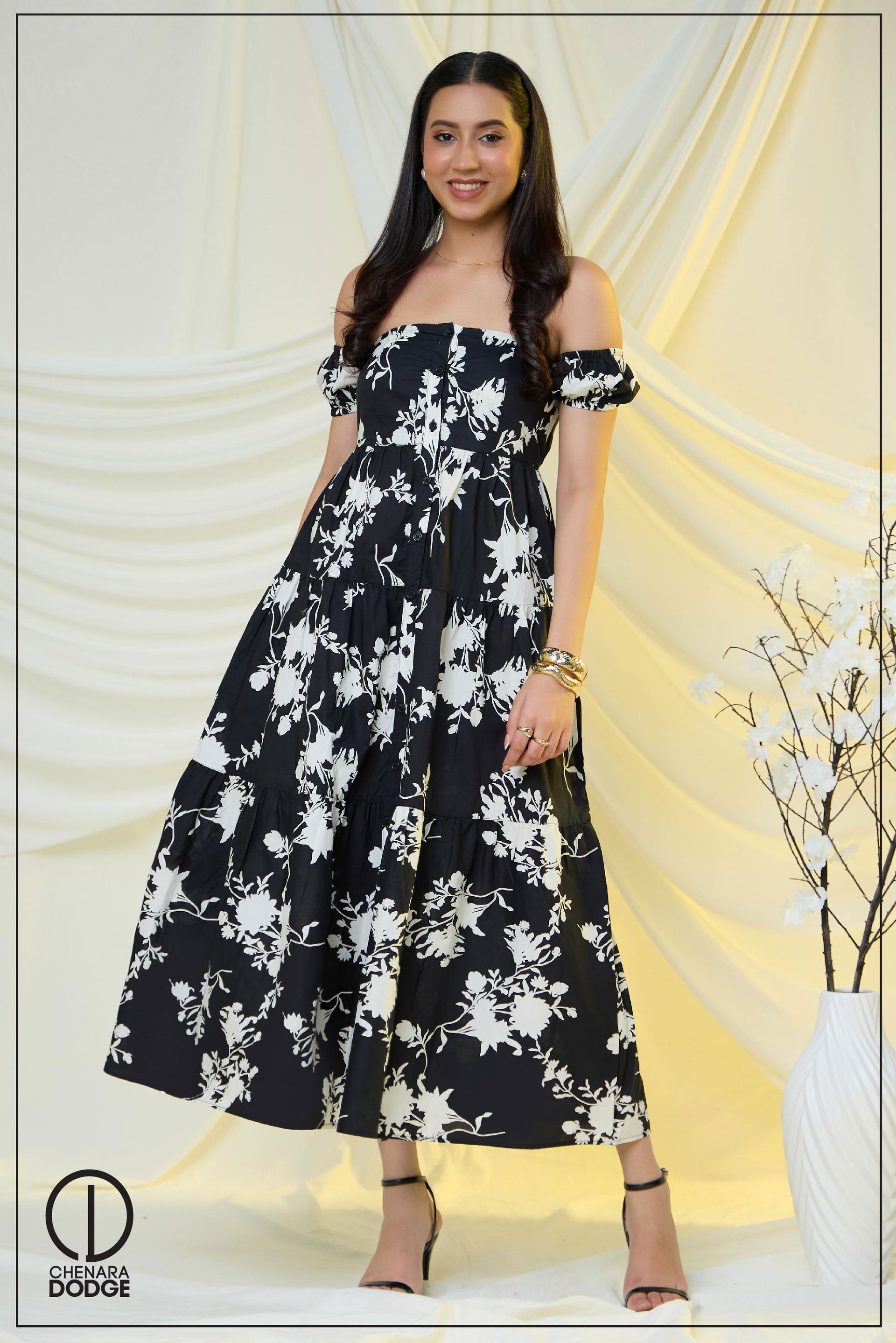 TAYLA OFF SHOULDER MAXI DRESS