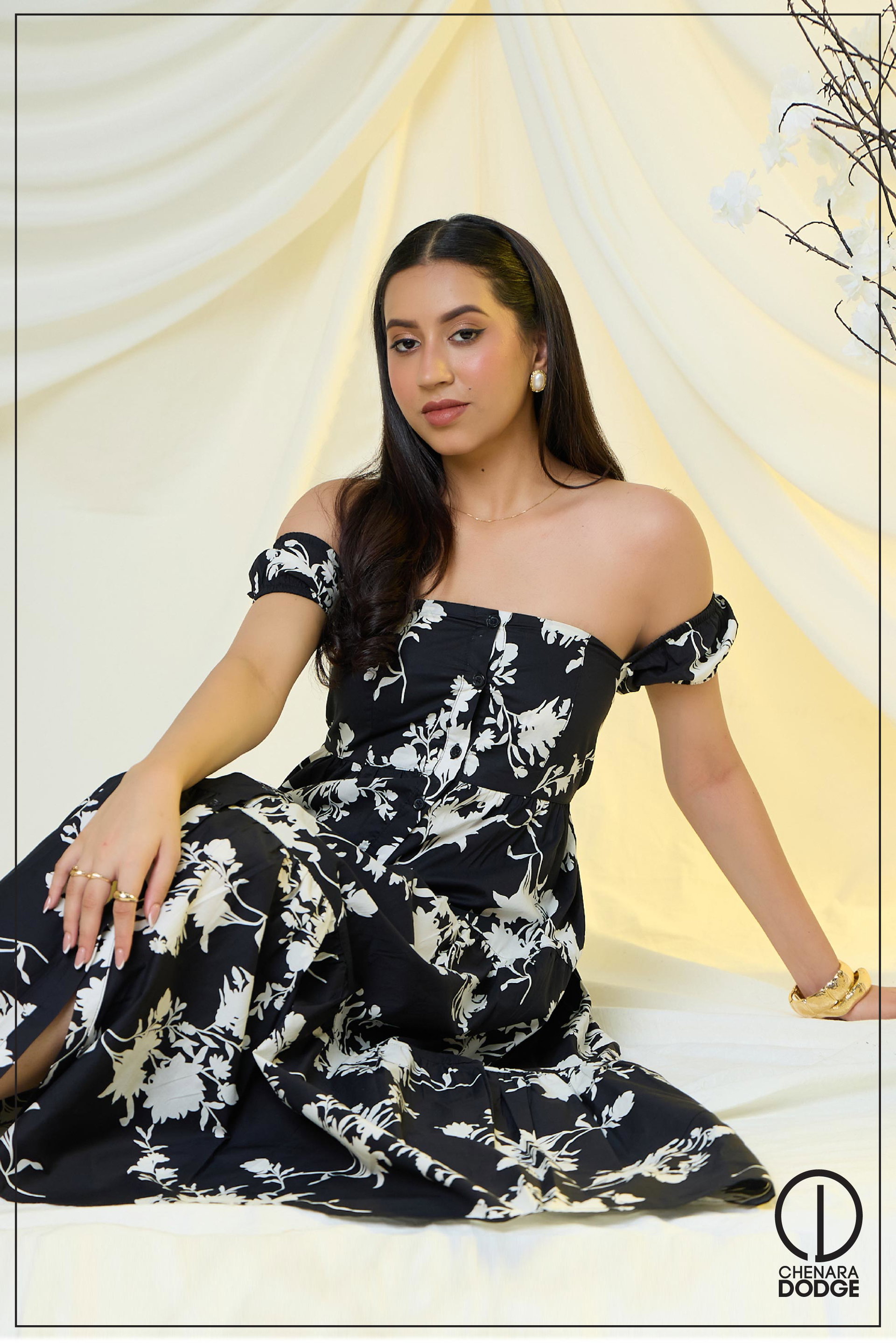 TAYLA OFF SHOULDER MAXI DRESS