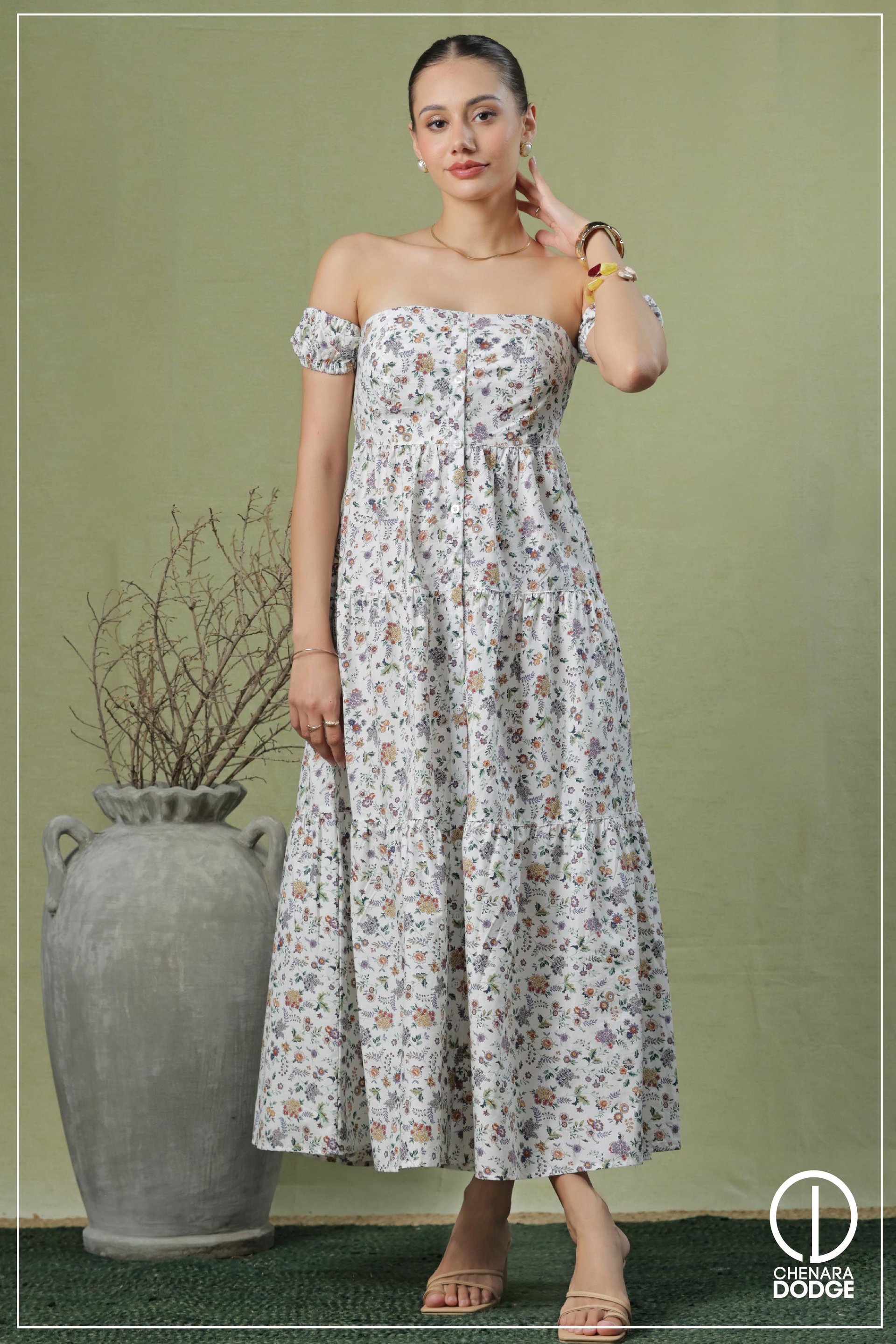 TAYLA OFF SHOULDER MAXI DRESS