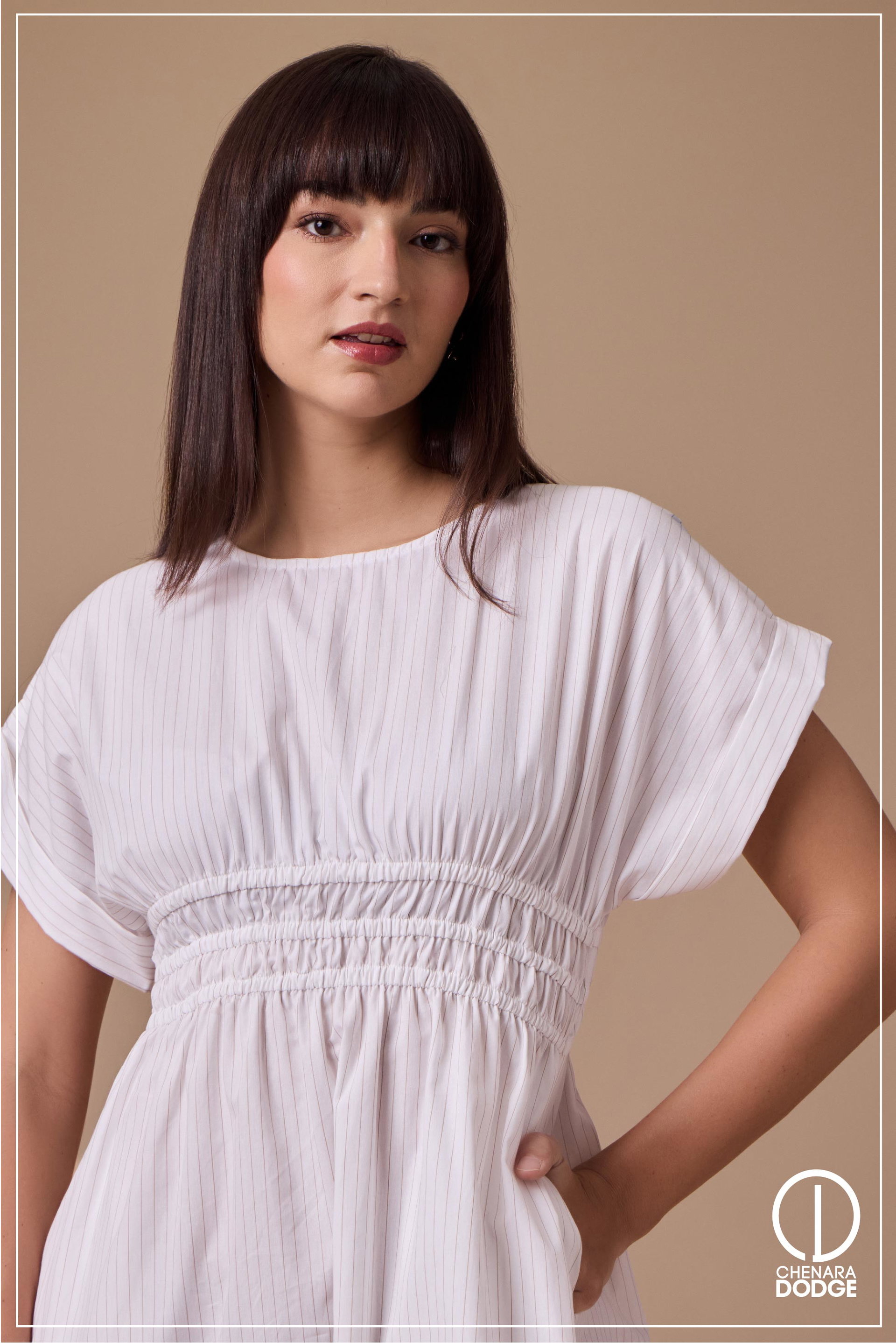THABITHA WAIST FITTED MIDI DRESS